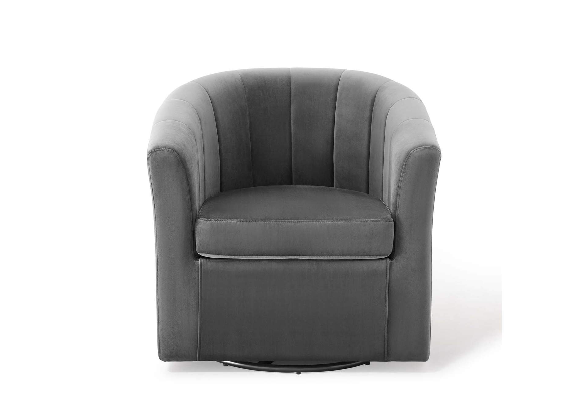 Charcoal Prospect Performance Velvet Swivel Arm Chair,Modway