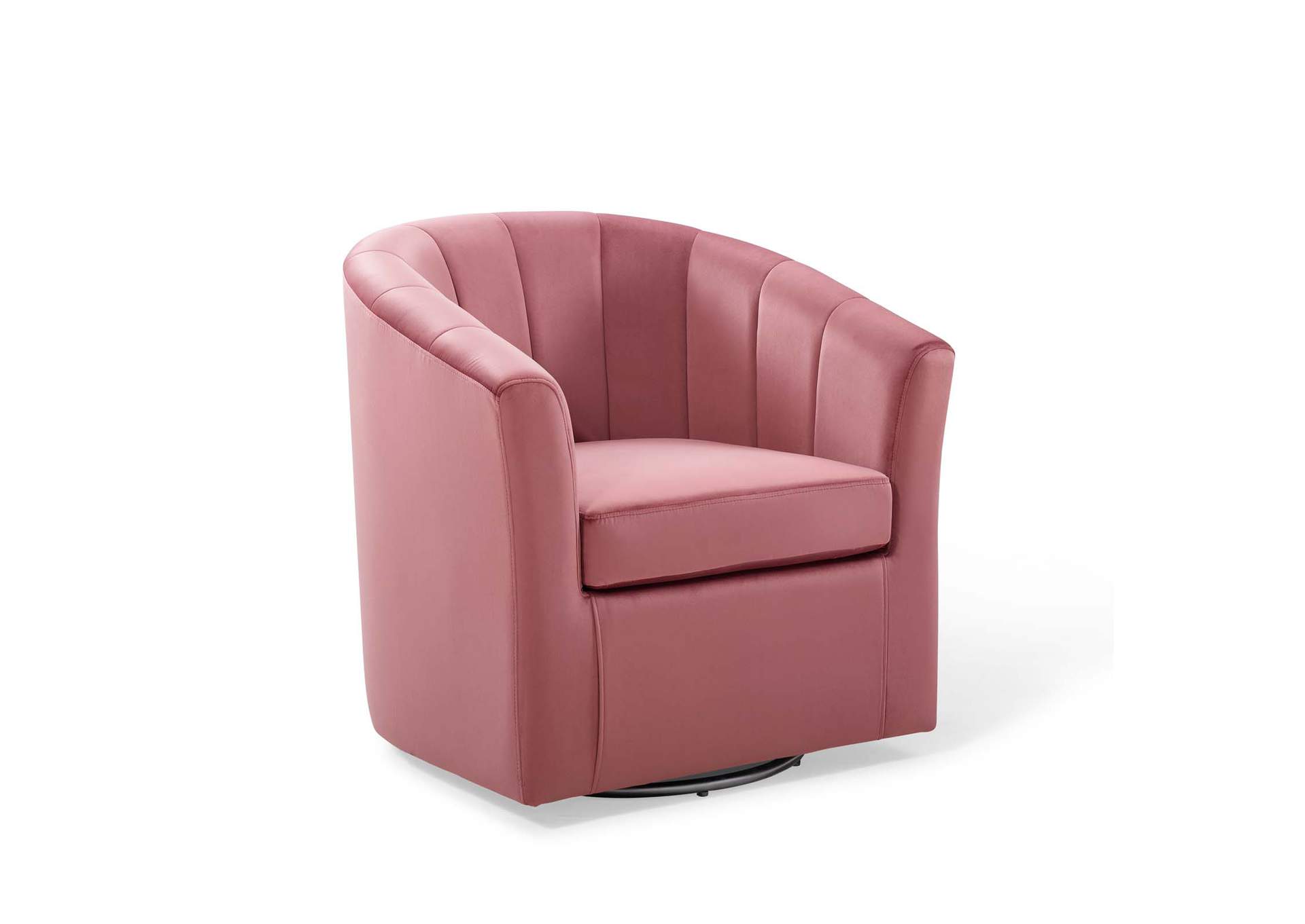 Dusty Rose Prospect Performance Velvet Swivel Arm Chair,Modway