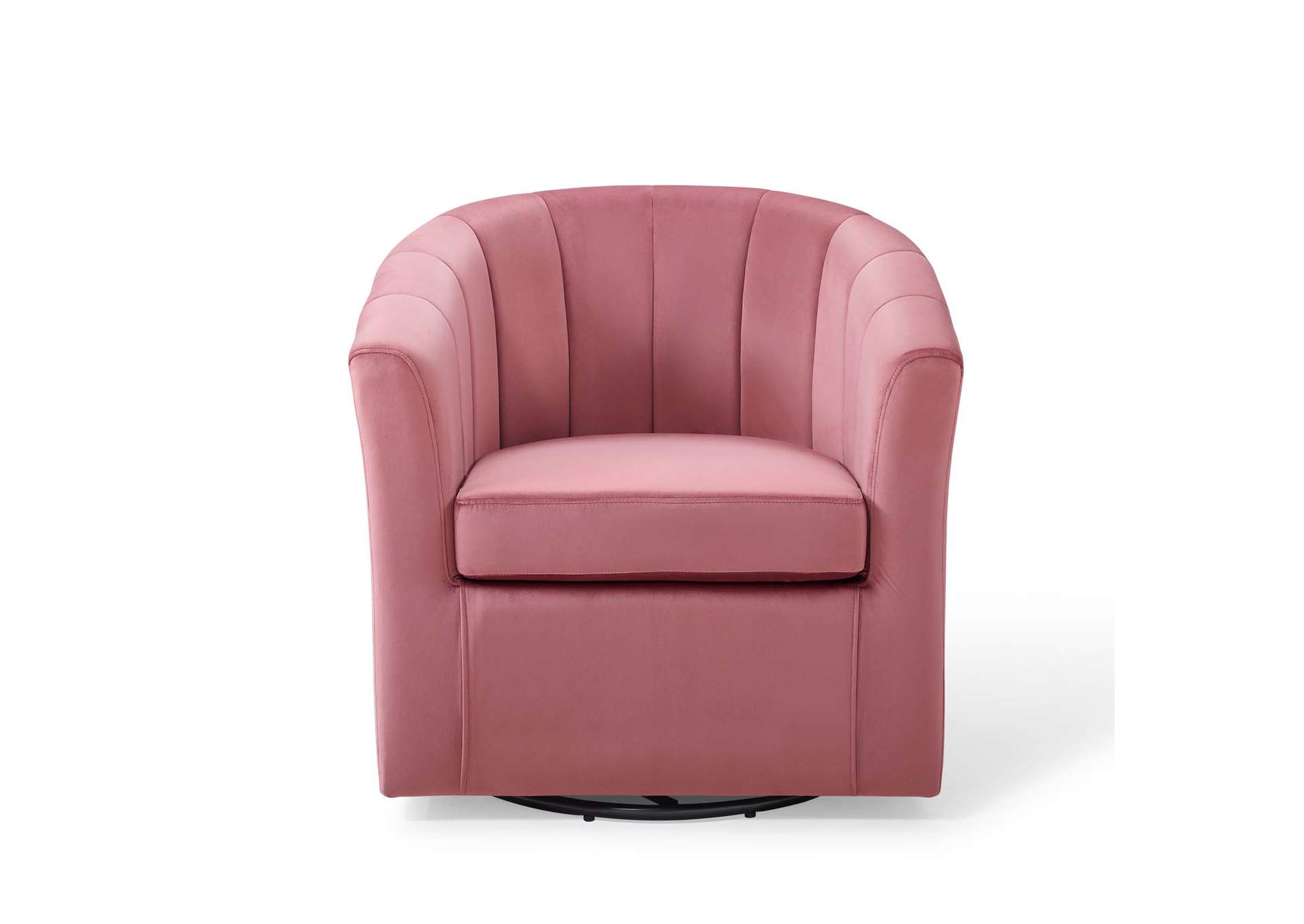 Dusty Rose Prospect Performance Velvet Swivel Arm Chair,Modway