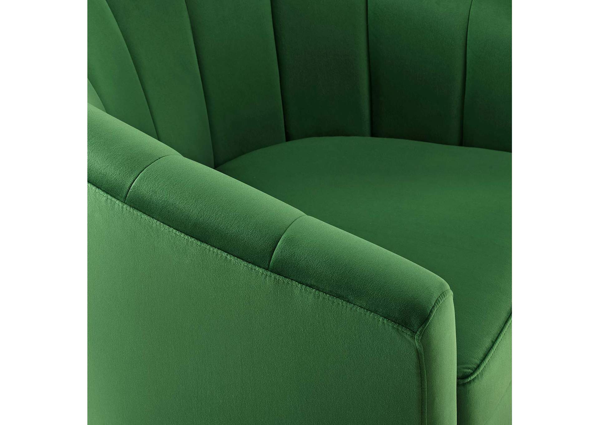 Emerald Prospect Performance Velvet Swivel Arm Chair,Modway