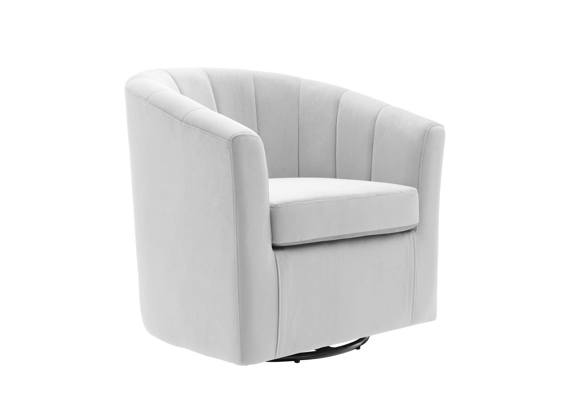 Light Gray Prospect Performance Velvet Swivel Arm Chair,Modway