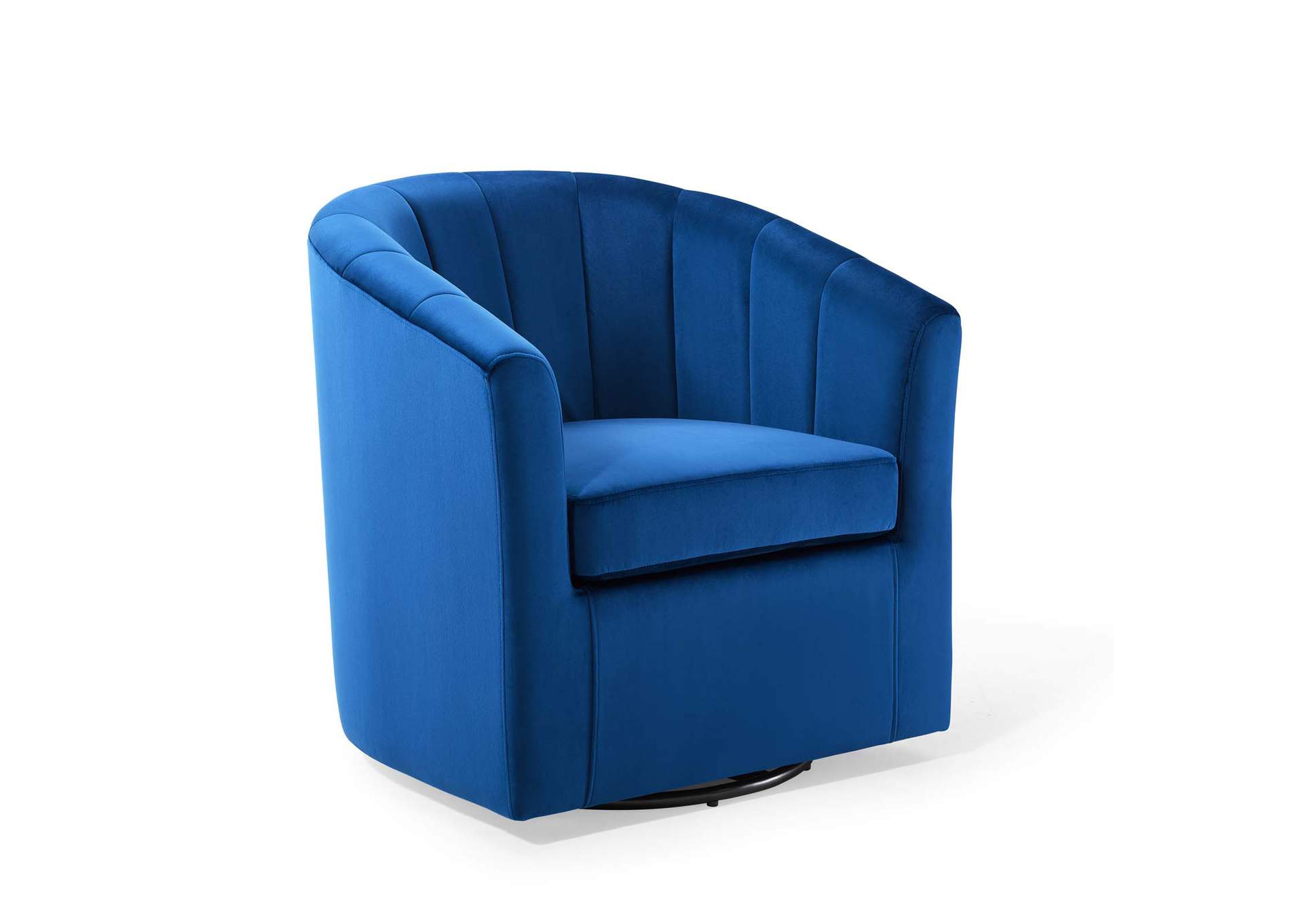 Navy Prospect Performance Velvet Swivel Arm Chair,Modway