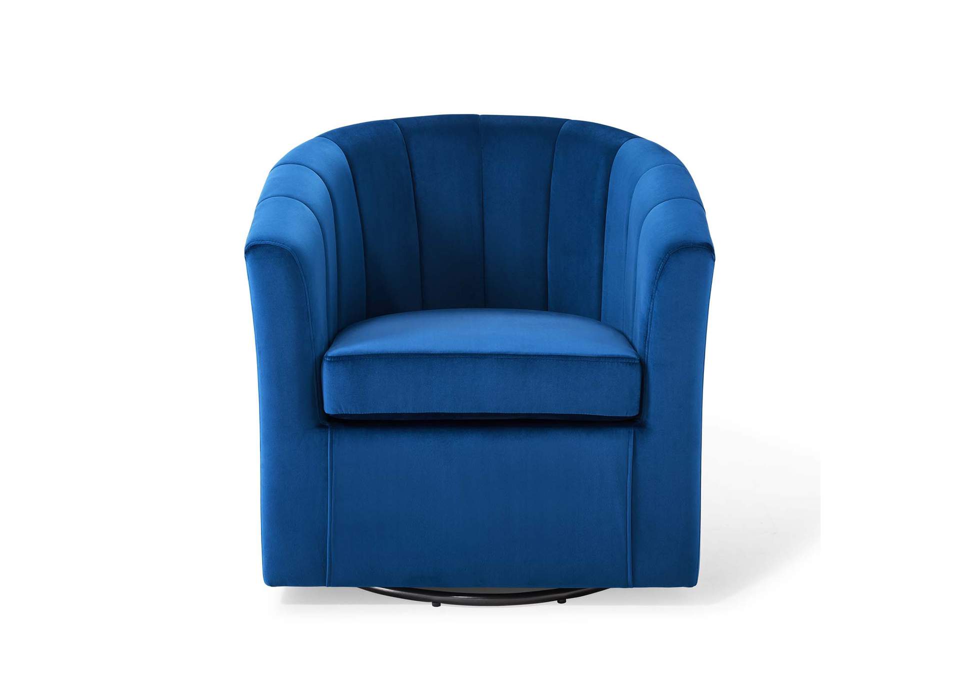 Navy Prospect Performance Velvet Swivel Arm Chair,Modway