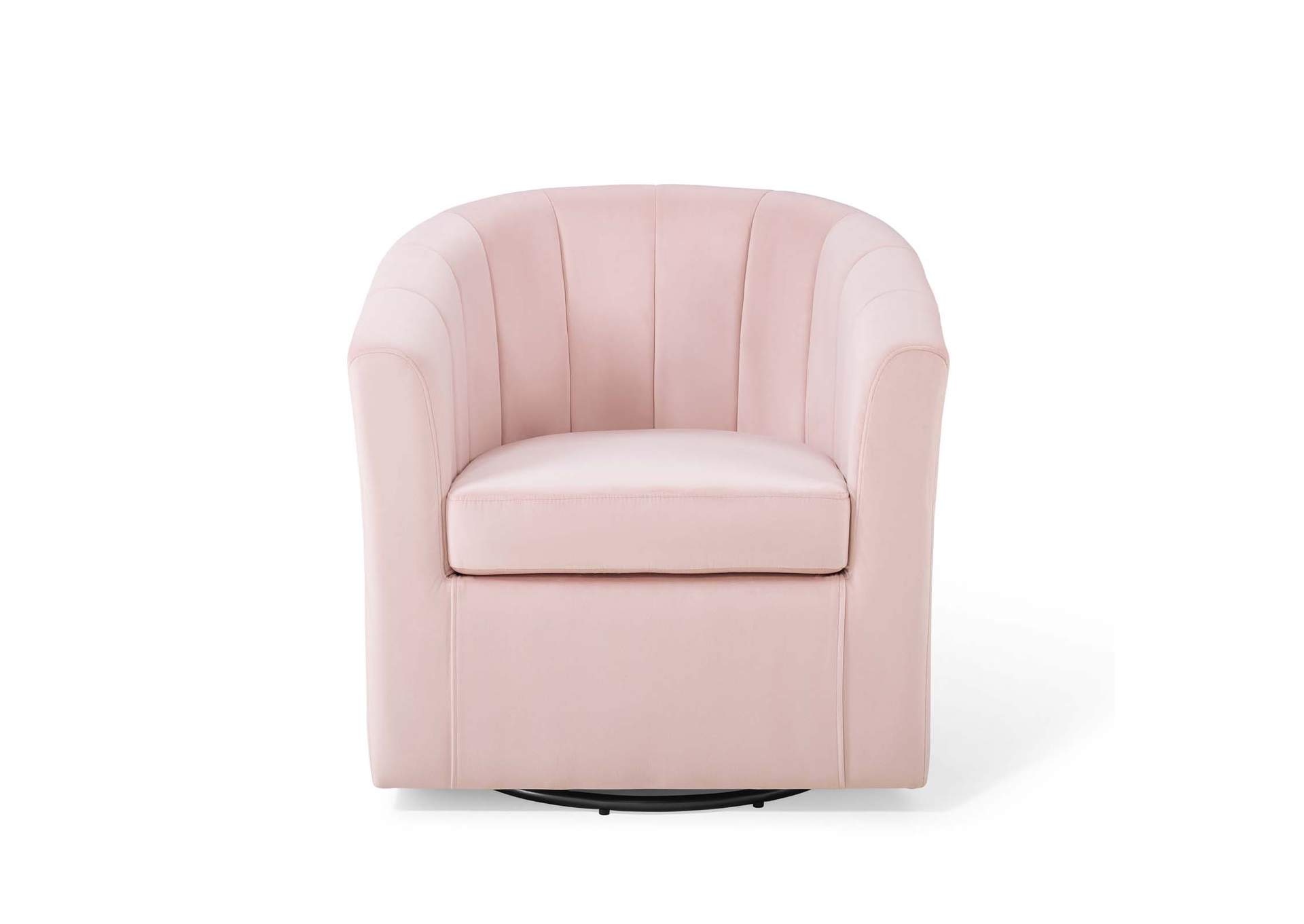 Pink Prospect Performance Velvet Swivel Arm Chair,Modway