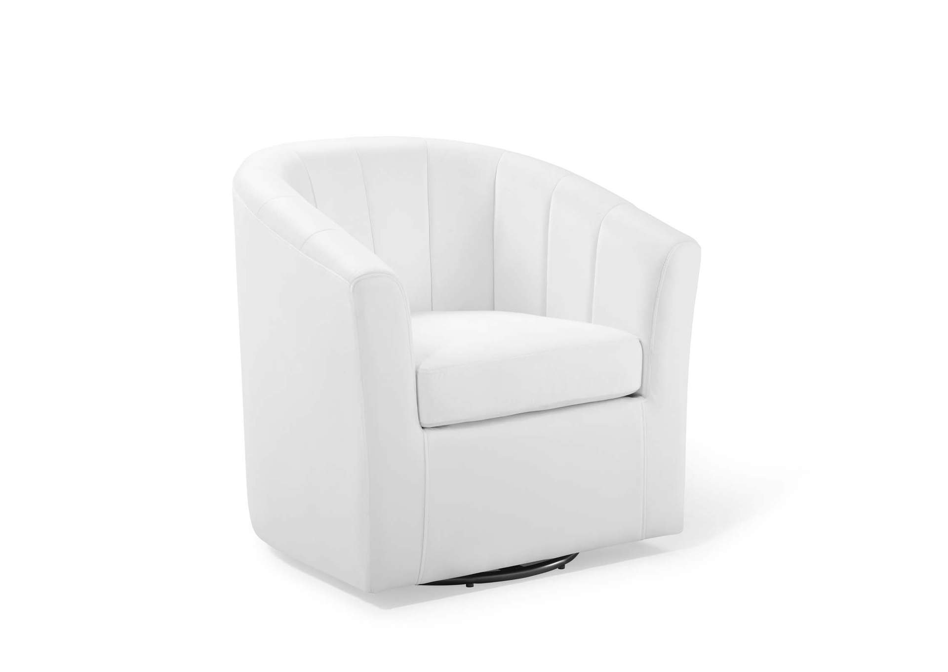 White Prospect Performance Velvet Swivel Arm Chair,Modway