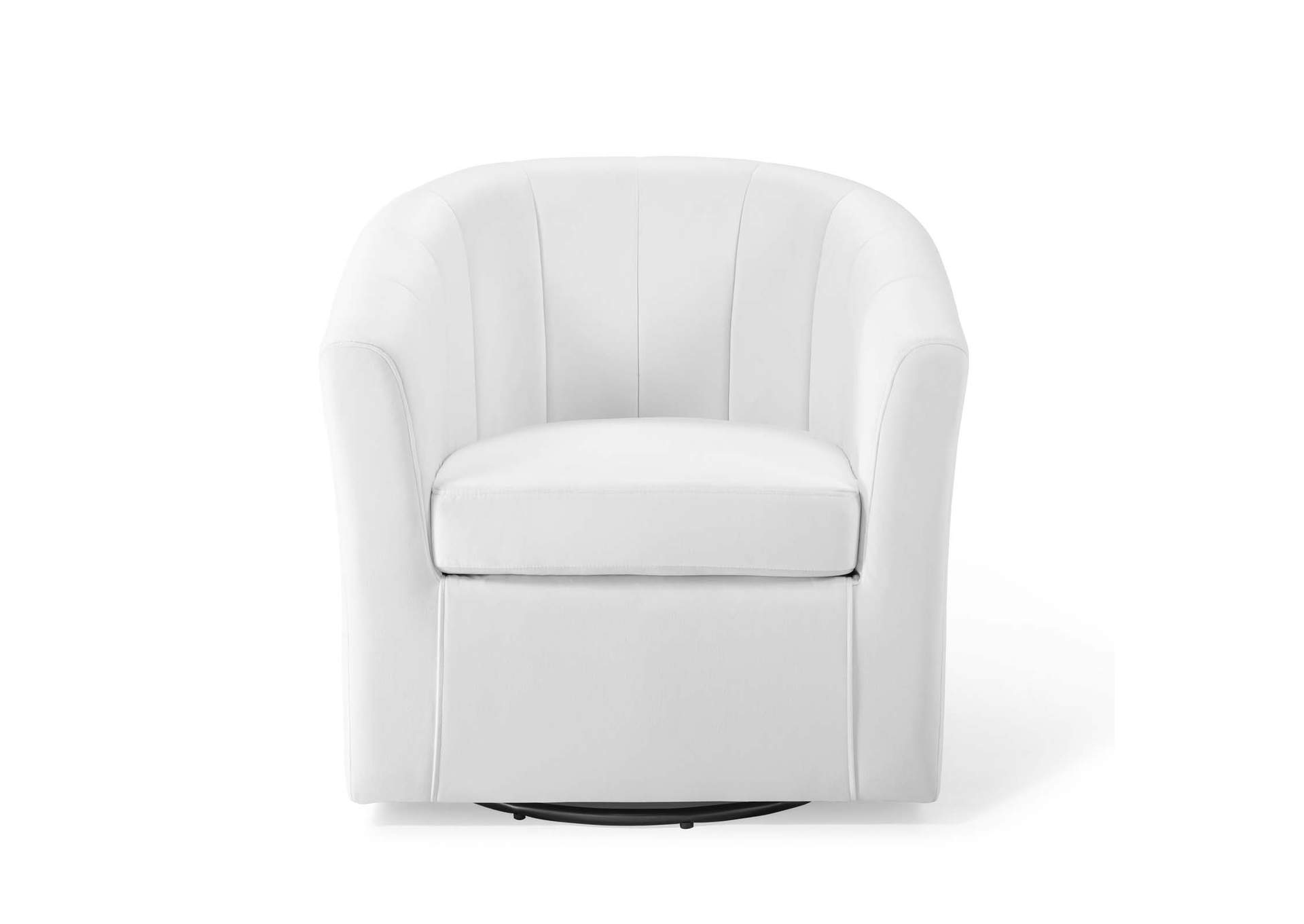 White Prospect Performance Velvet Swivel Arm Chair,Modway