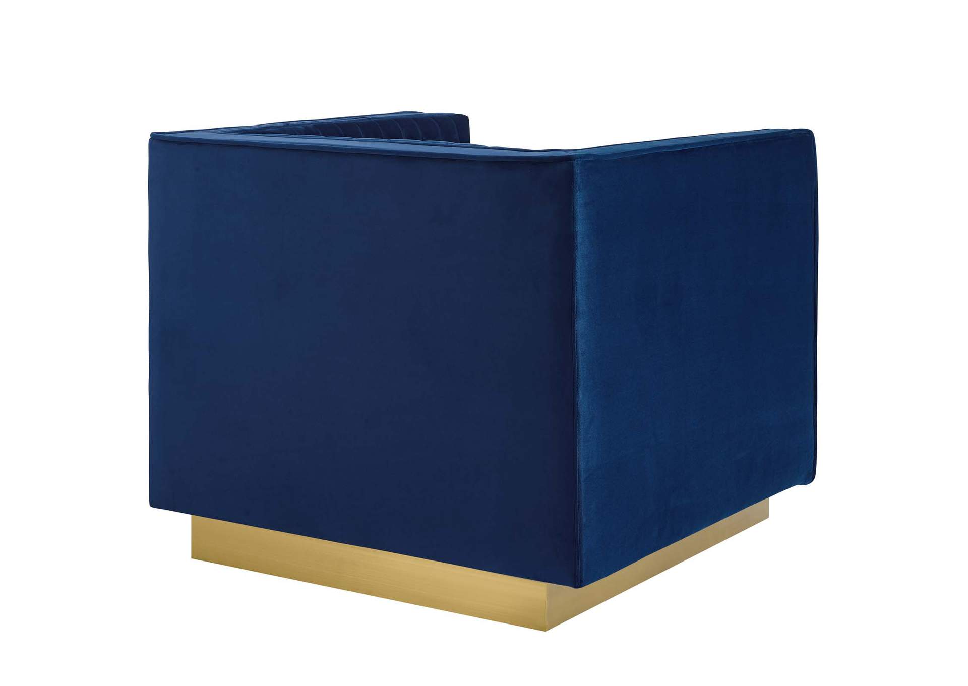 Navy Sanguine 3 Piece Vertical Channel Tufted Upholstered Performance Velvet Set,Modway