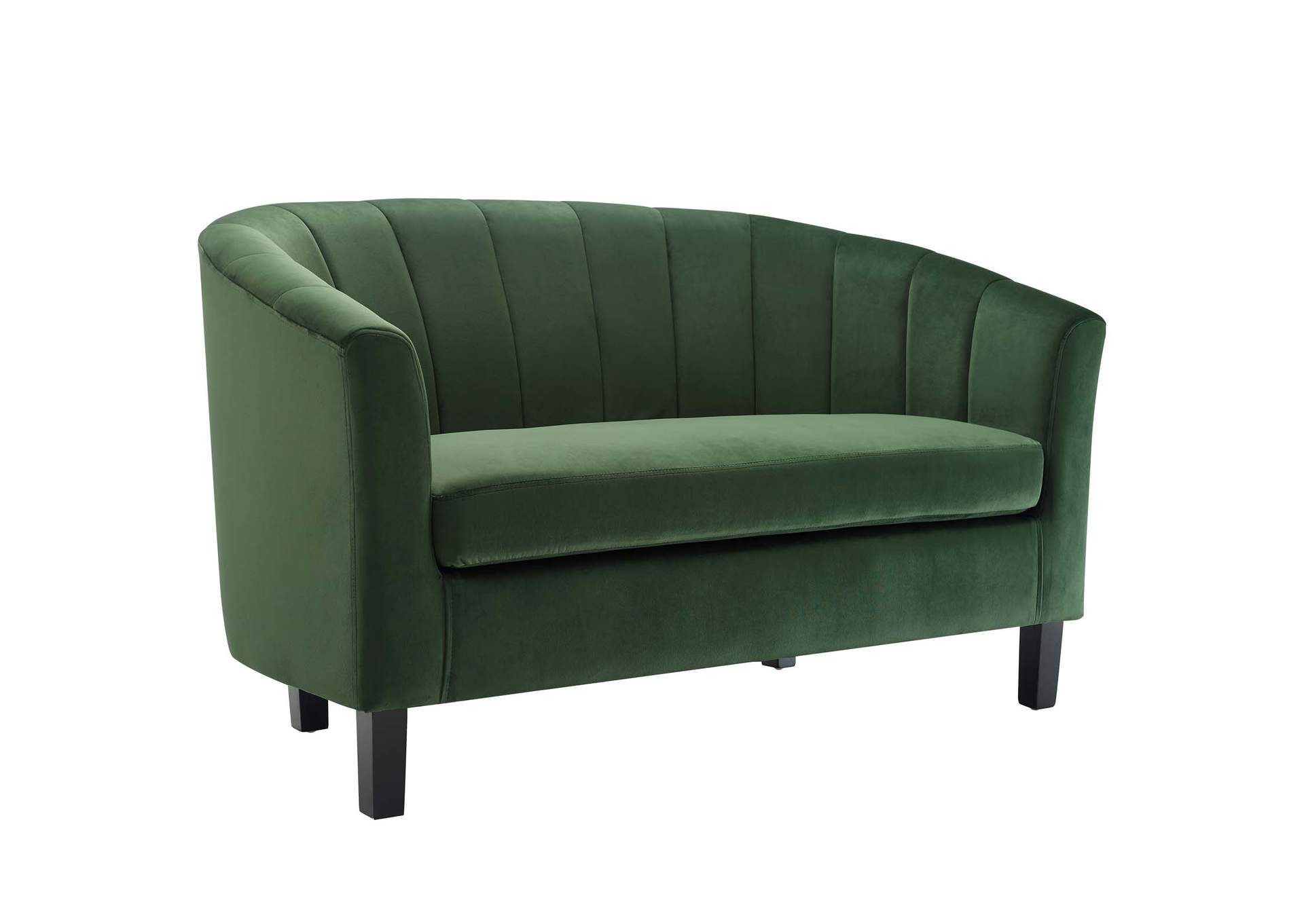 Emerald Prospect Channel Tufted Performance Velvet Loveseat and Armchair Set,Modway