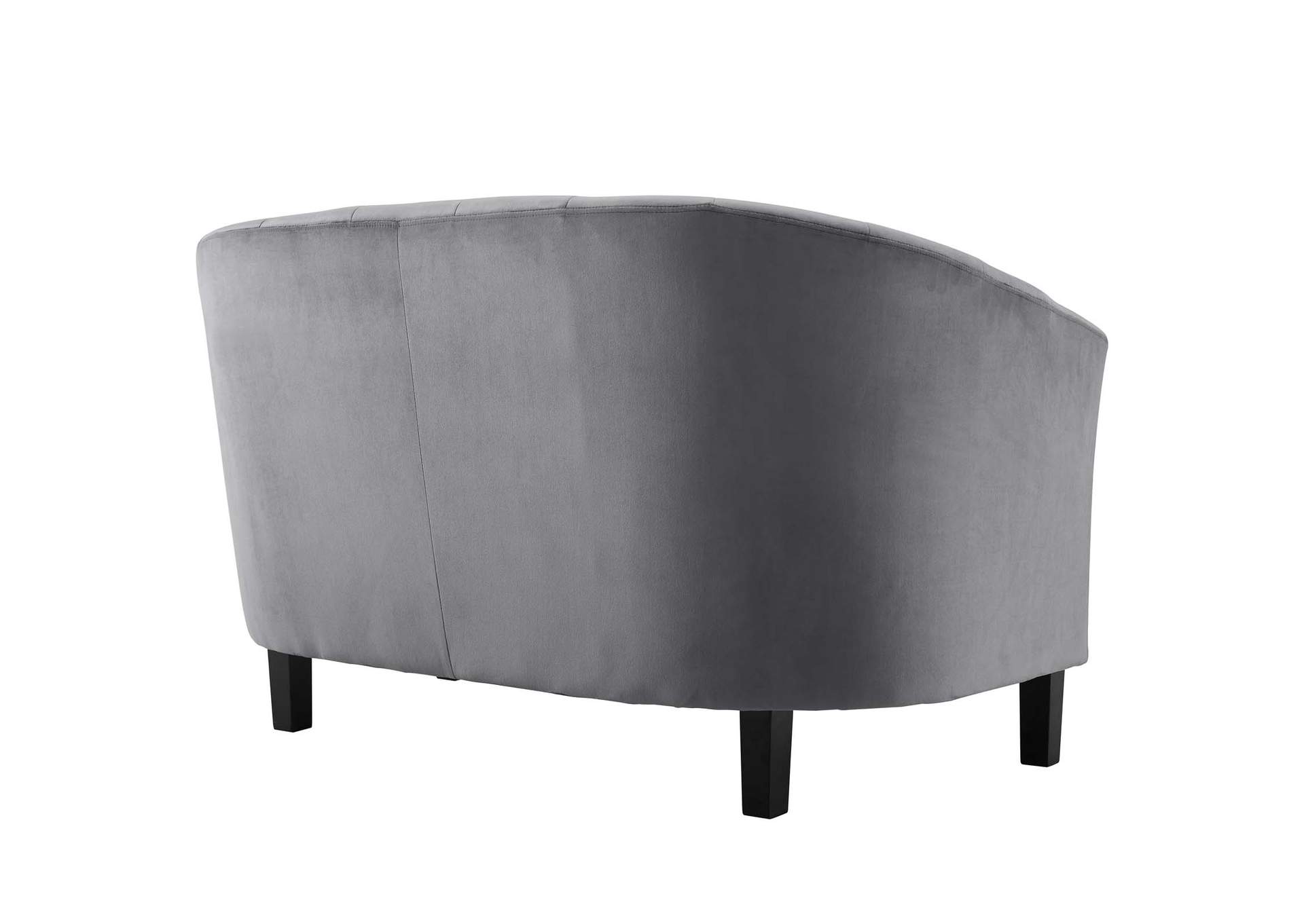 Gray Prospect Channel Tufted Performance Velvet Loveseat and Armchair Set,Modway