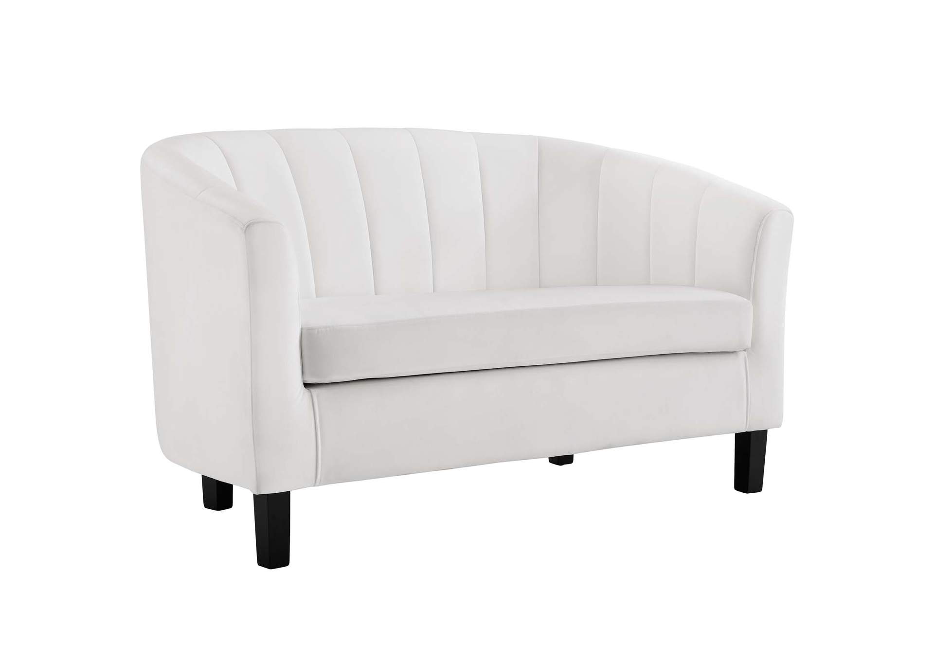 White Prospect Channel Tufted Performance Velvet Loveseat and Armchair Set,Modway