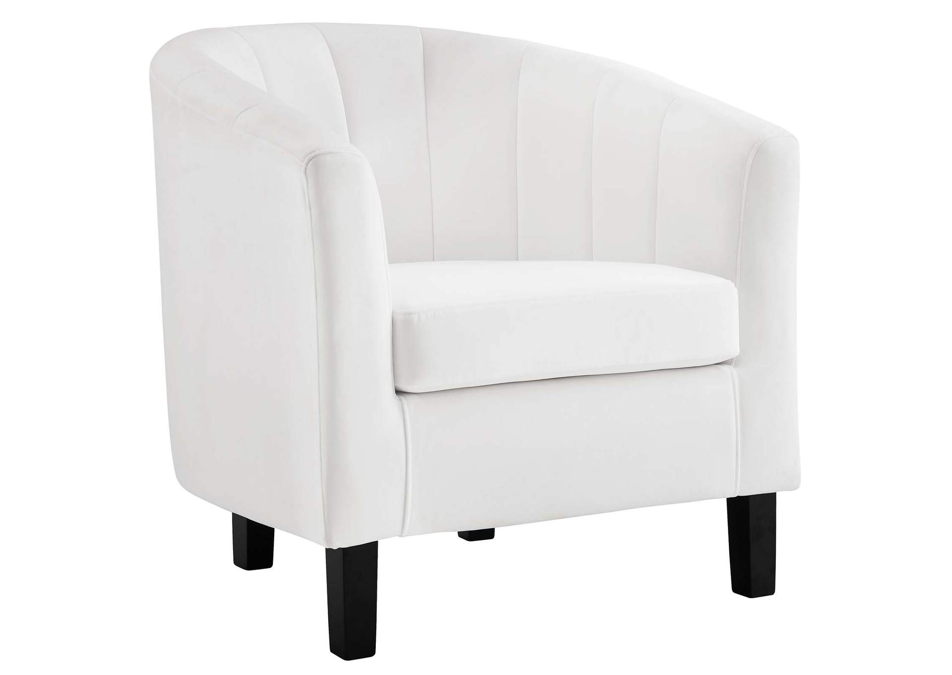 White Prospect Channel Tufted Performance Velvet Loveseat and Armchair Set,Modway