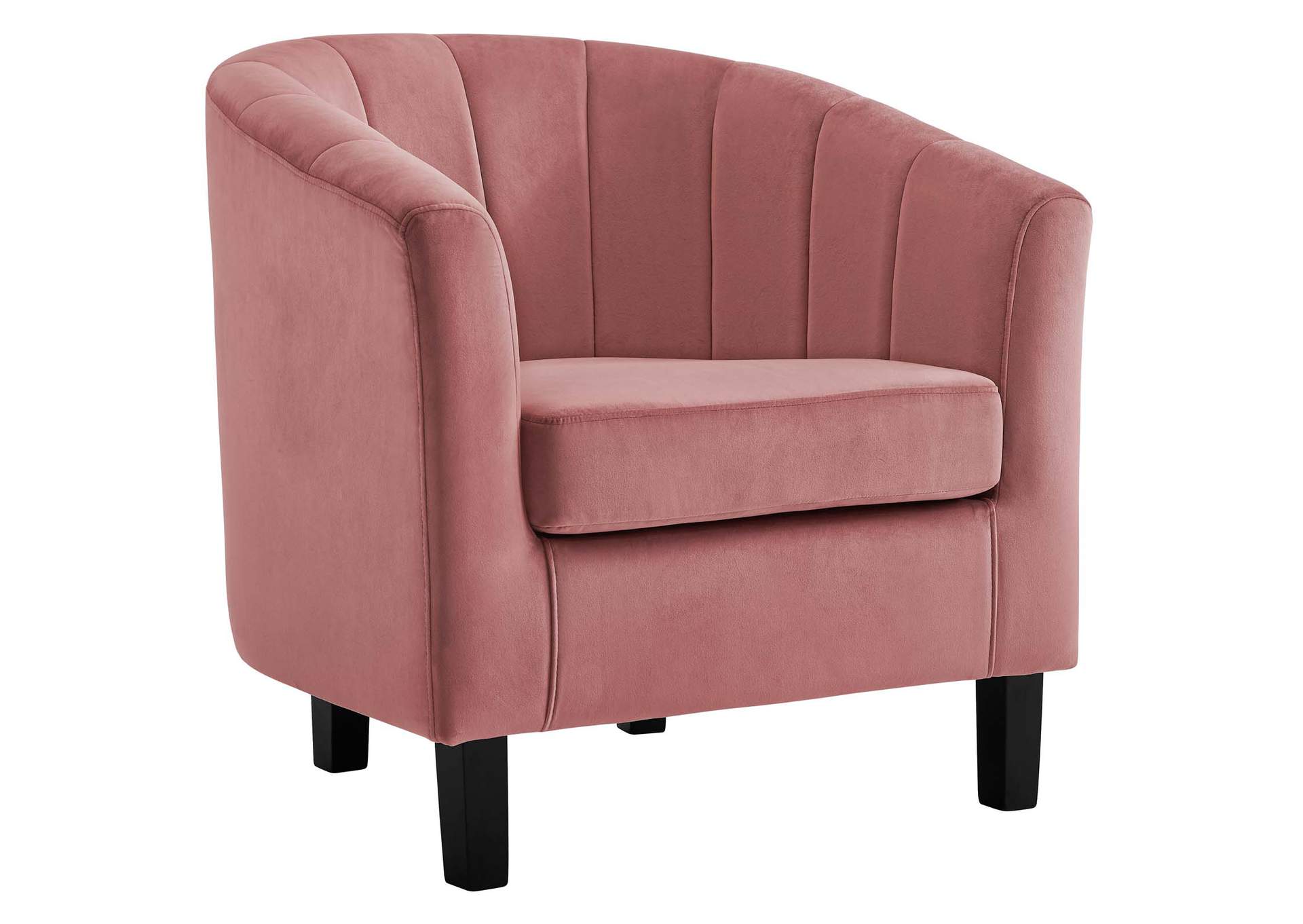 Dusty Rose Prospect Channel Tufted 3 Piece Performance Velvet Set,Modway