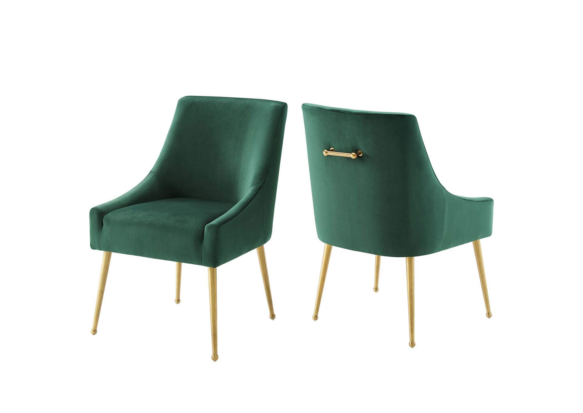 Green Discern Upholstered Performance Velvet Dining Chair [Set of 2],Modway