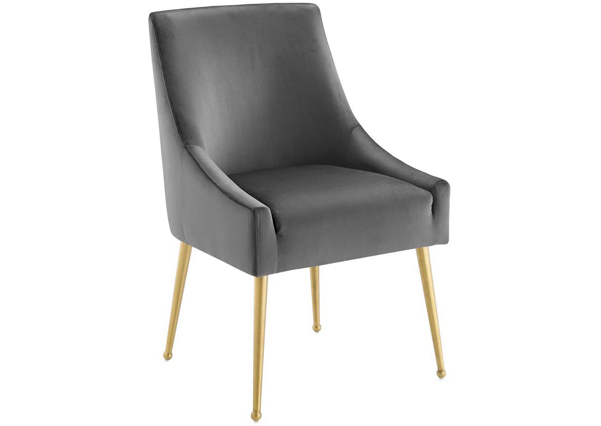 Gray Discern Upholstered Performance Velvet Dining Chair [Set of 2],Modway