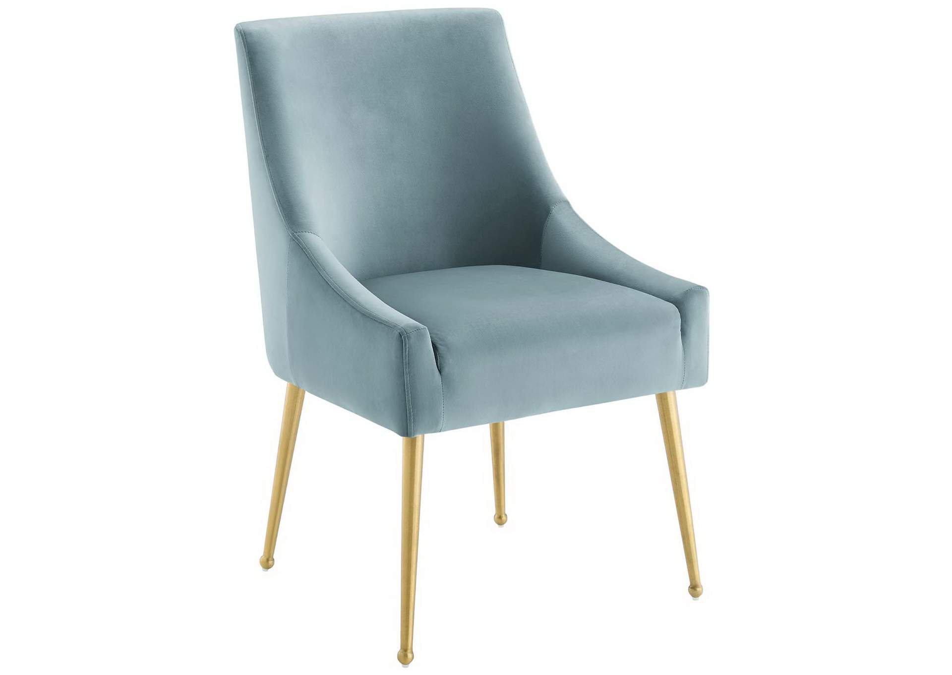 Light Blue Discern Upholstered Performance Velvet Dining Chair [Set of 2],Modway