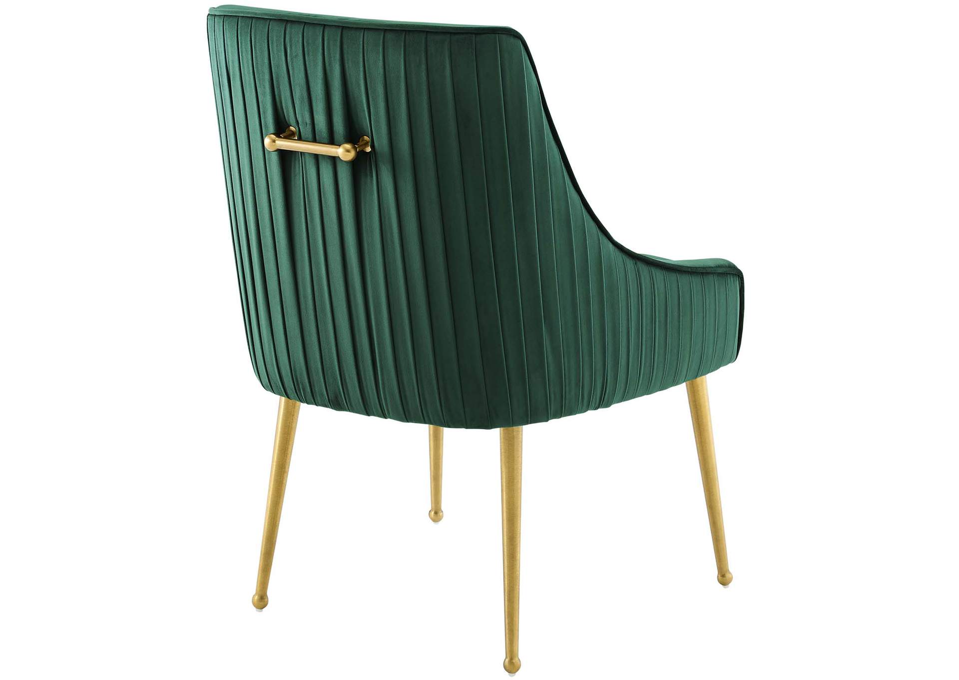 Green Discern Pleated Back Upholstered Performance Velvet Dining Chair [Set of 2],Modway