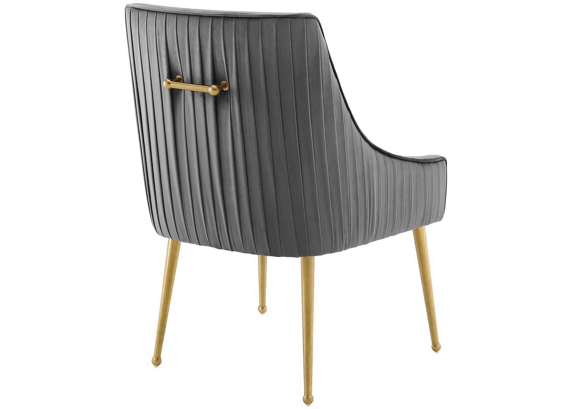 Gray Discern Pleated Back Upholstered Performance Velvet Dining Chair [Set of 2],Modway