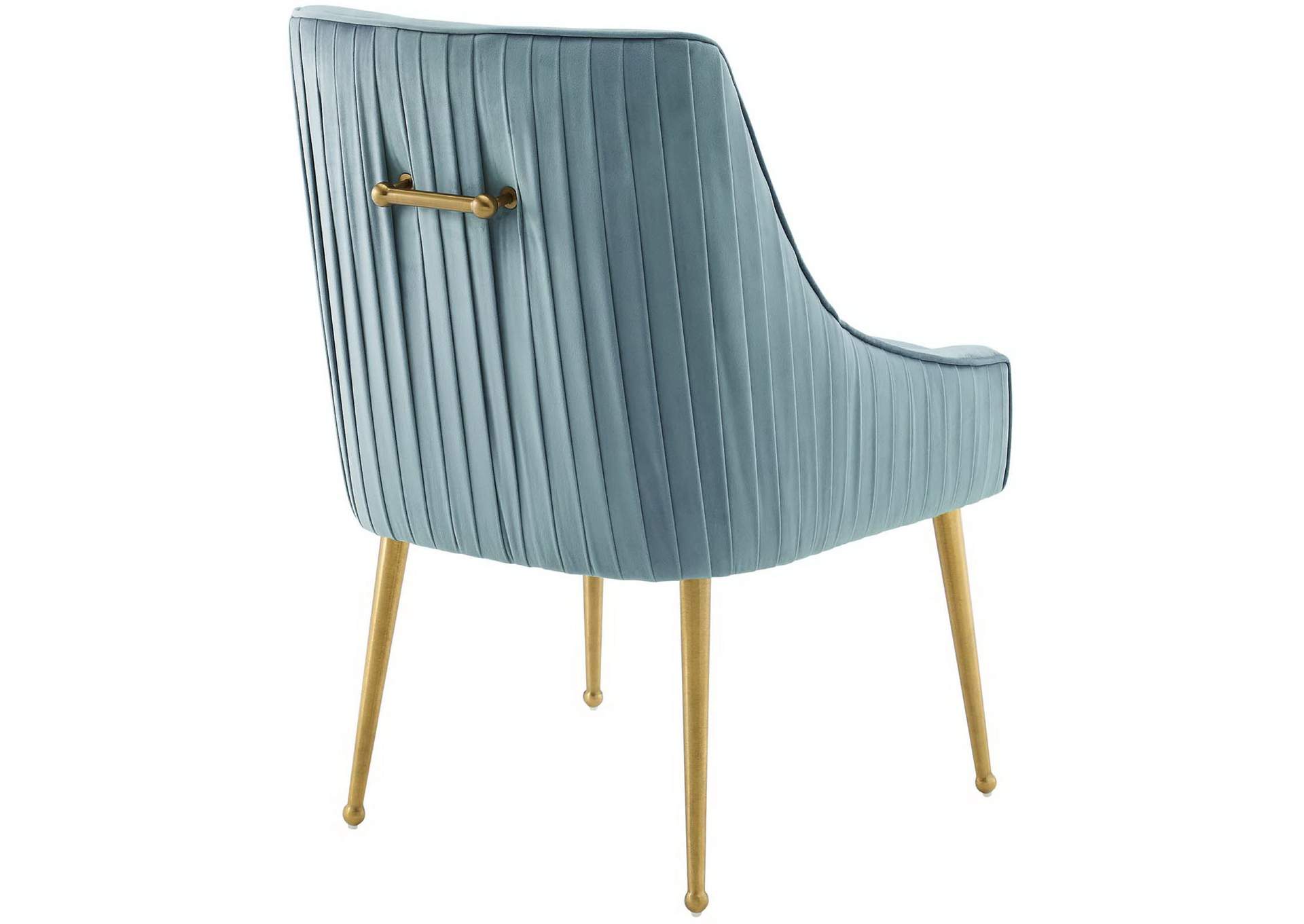 Light Blue Discern Pleated Back Upholstered Performance Velvet Dining Chair [Set of 2],Modway