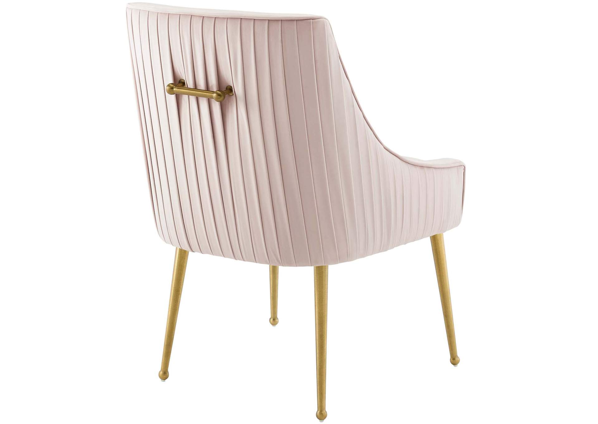 Pink Discern Pleated Back Upholstered Performance Velvet Dining Chair [Set of 2],Modway