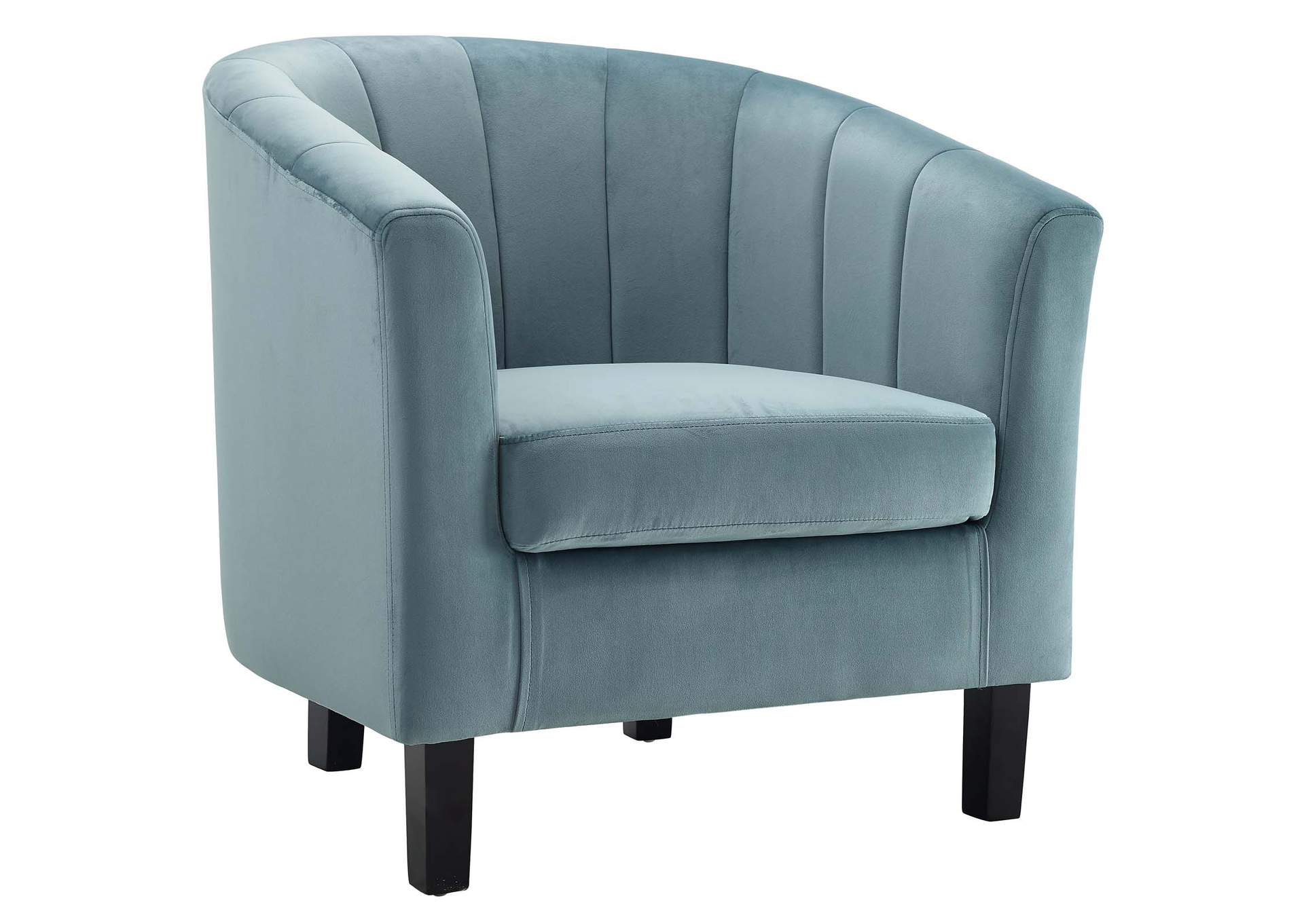 Light Blue Prospect Channel Tufted Performance Velvet Arm Chair [Set of 2],Modway