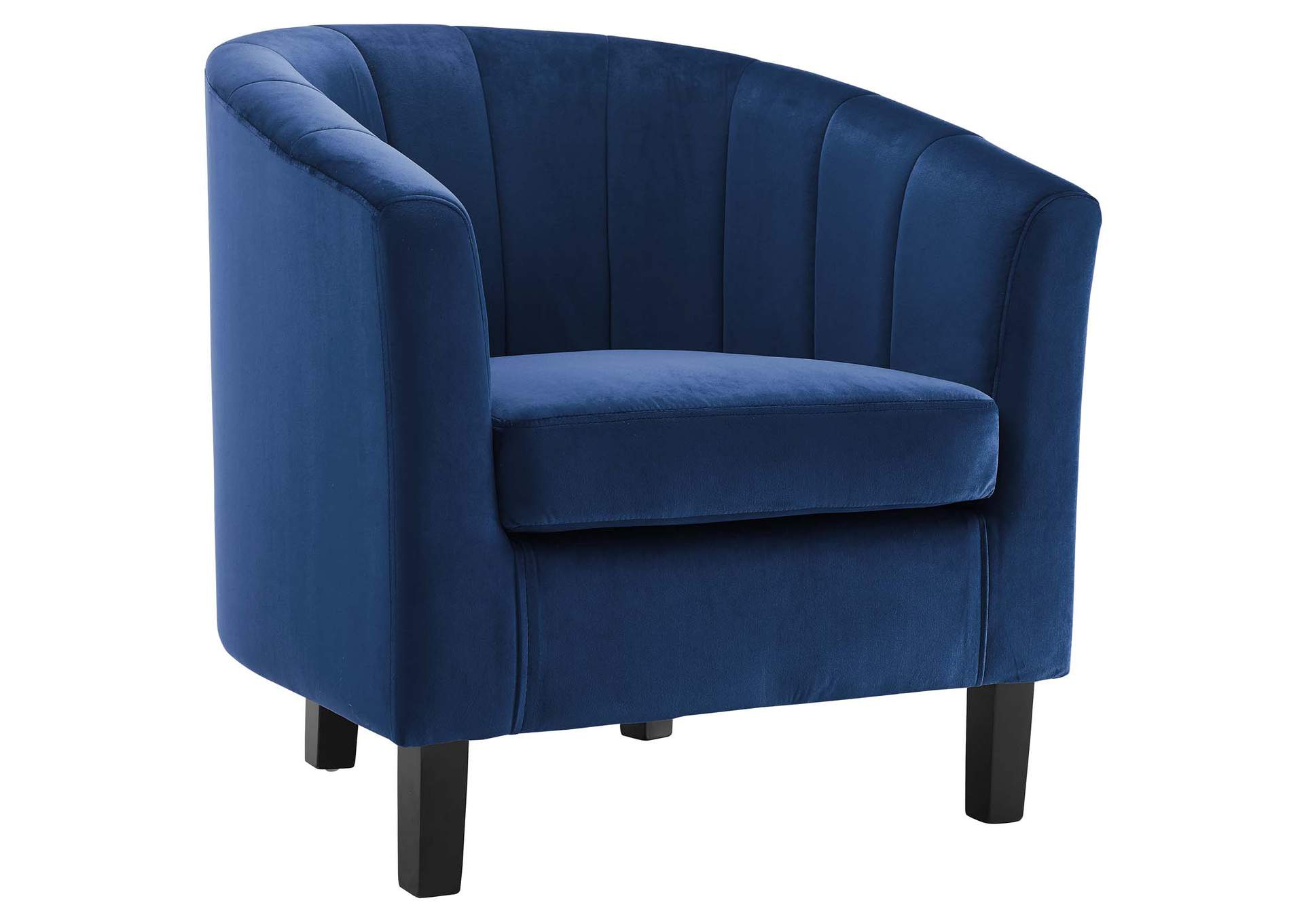 Navy Prospect Channel Tufted Performance Velvet Arm Chair [Set of 2],Modway