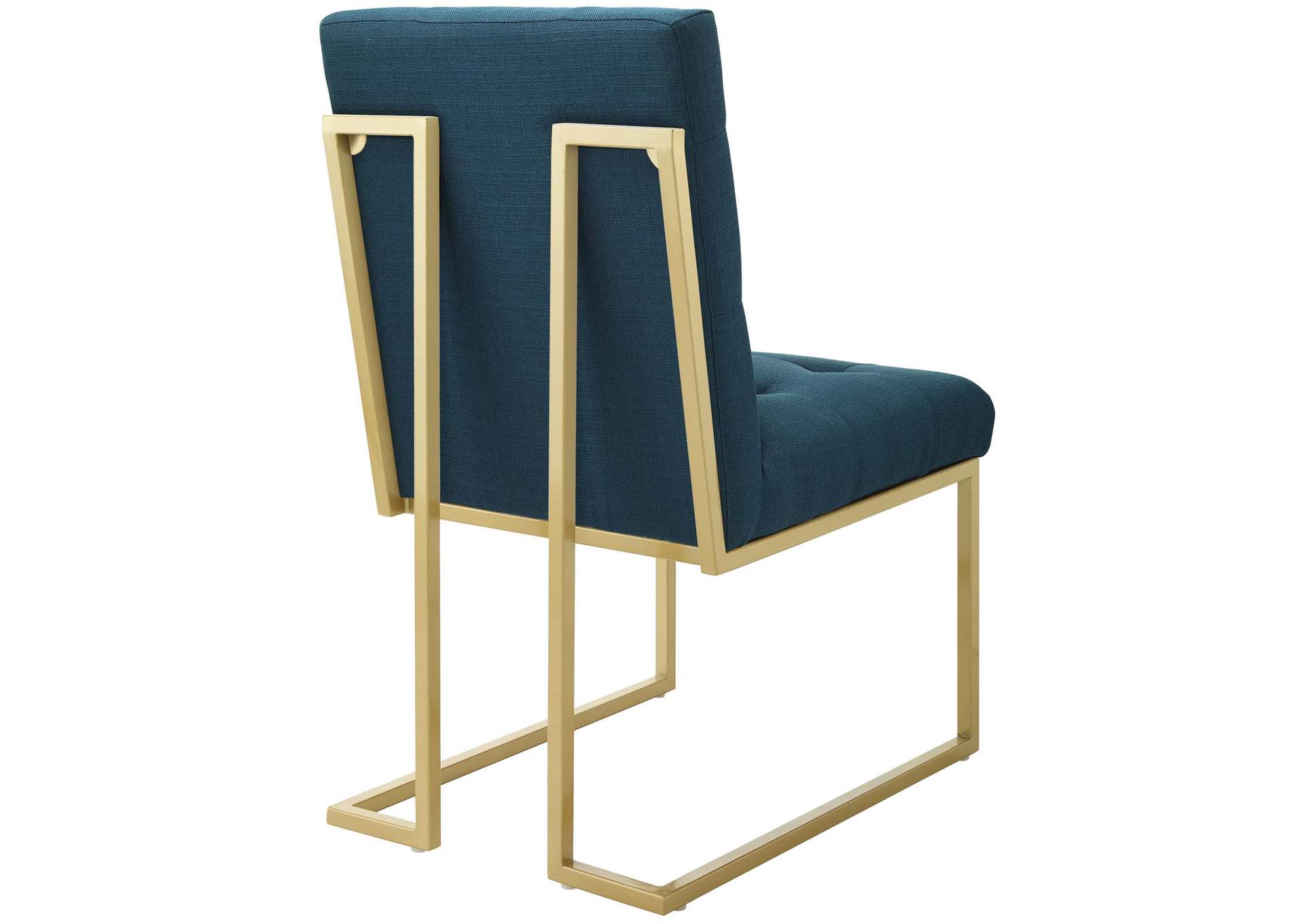 Gold Azure Privy Gold Stainless Steel Upholstered Fabric Dining Accent Chair [Set of 2],Modway