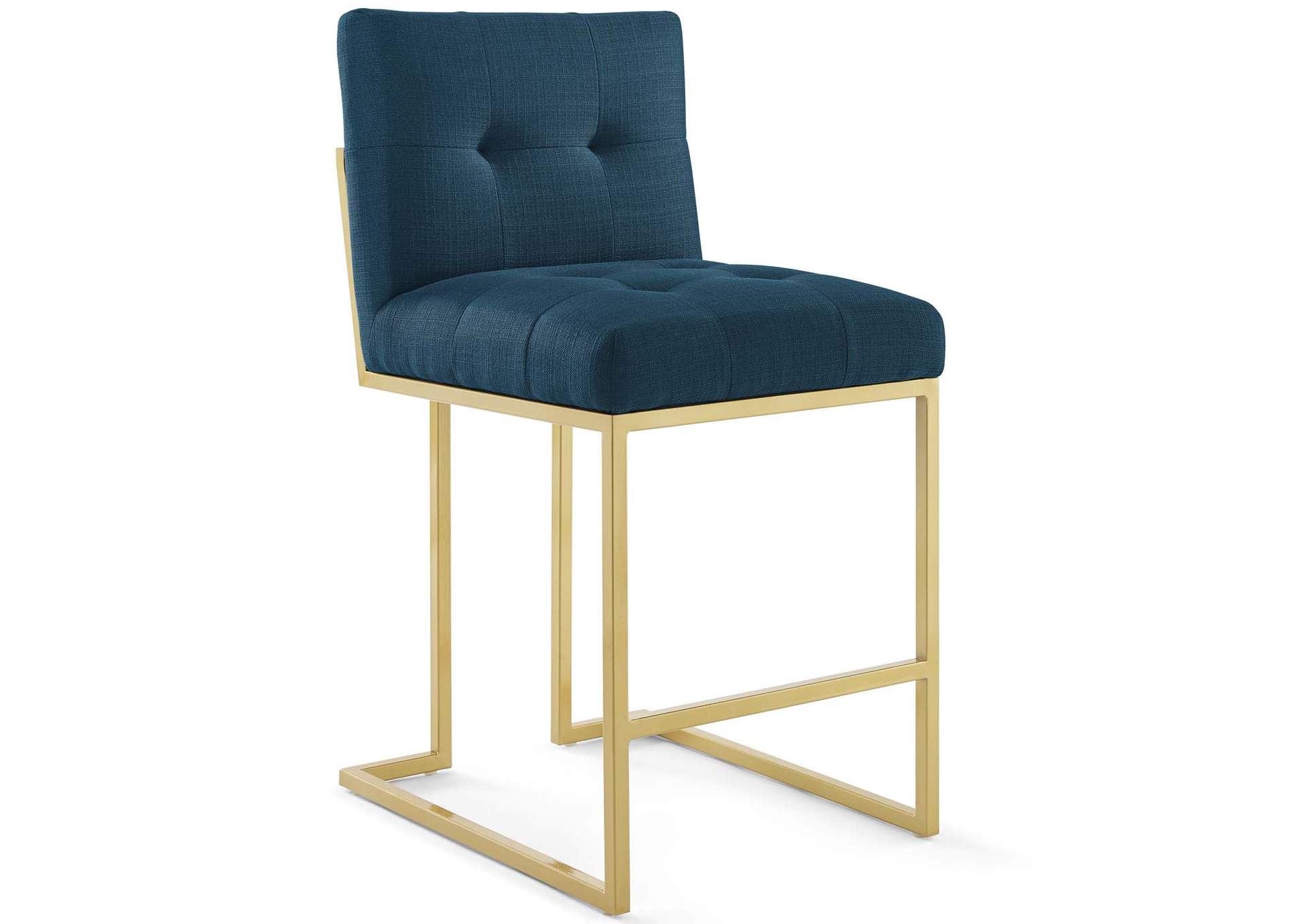 Gold Azure Privy Gold Stainless Steel Upholstered Fabric Counter Stool [Set of 2],Modway