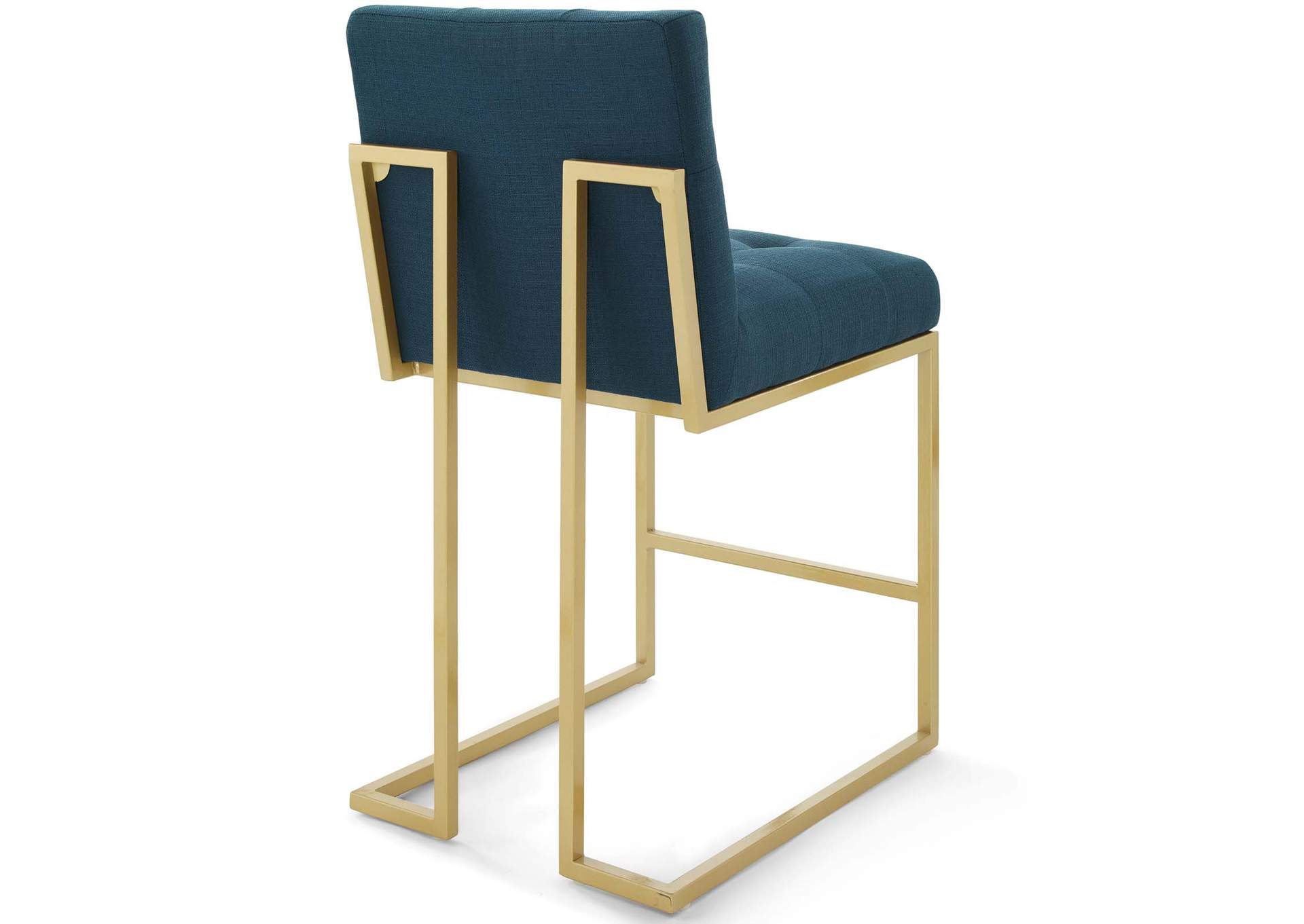 Gold Azure Privy Gold Stainless Steel Upholstered Fabric Counter Stool [Set of 2],Modway