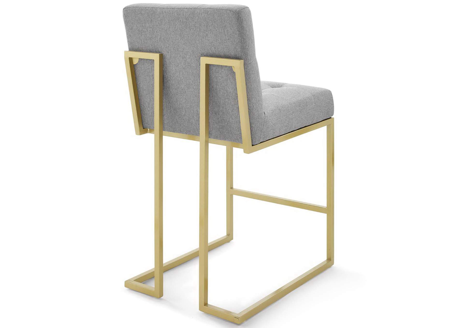 Gold Light Gray Privy Gold Stainless Steel Upholstered Fabric Counter Stool [Set of 2],Modway