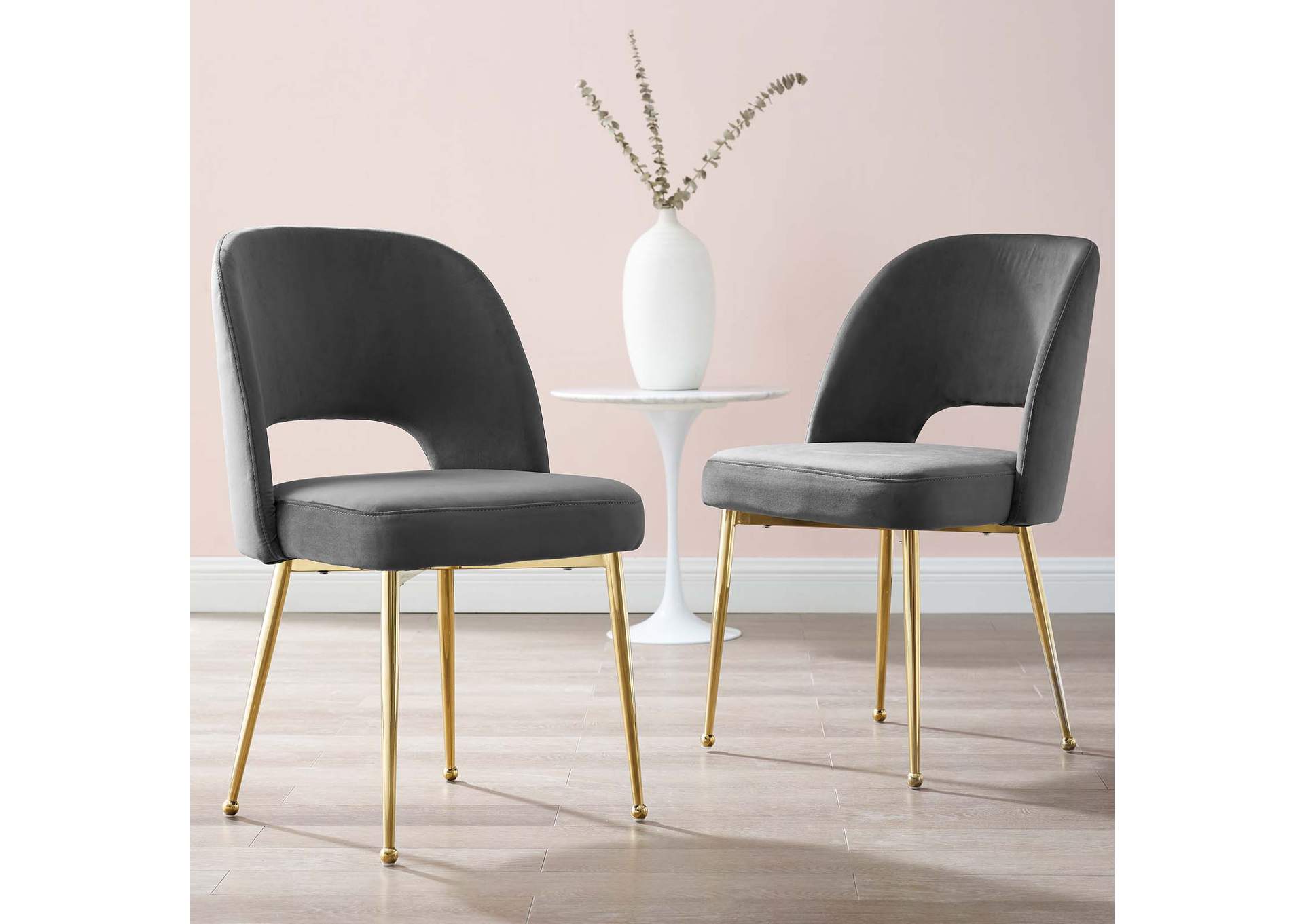 Charcoal Rouse Dining Room Side Chair [Set of 2],Modway