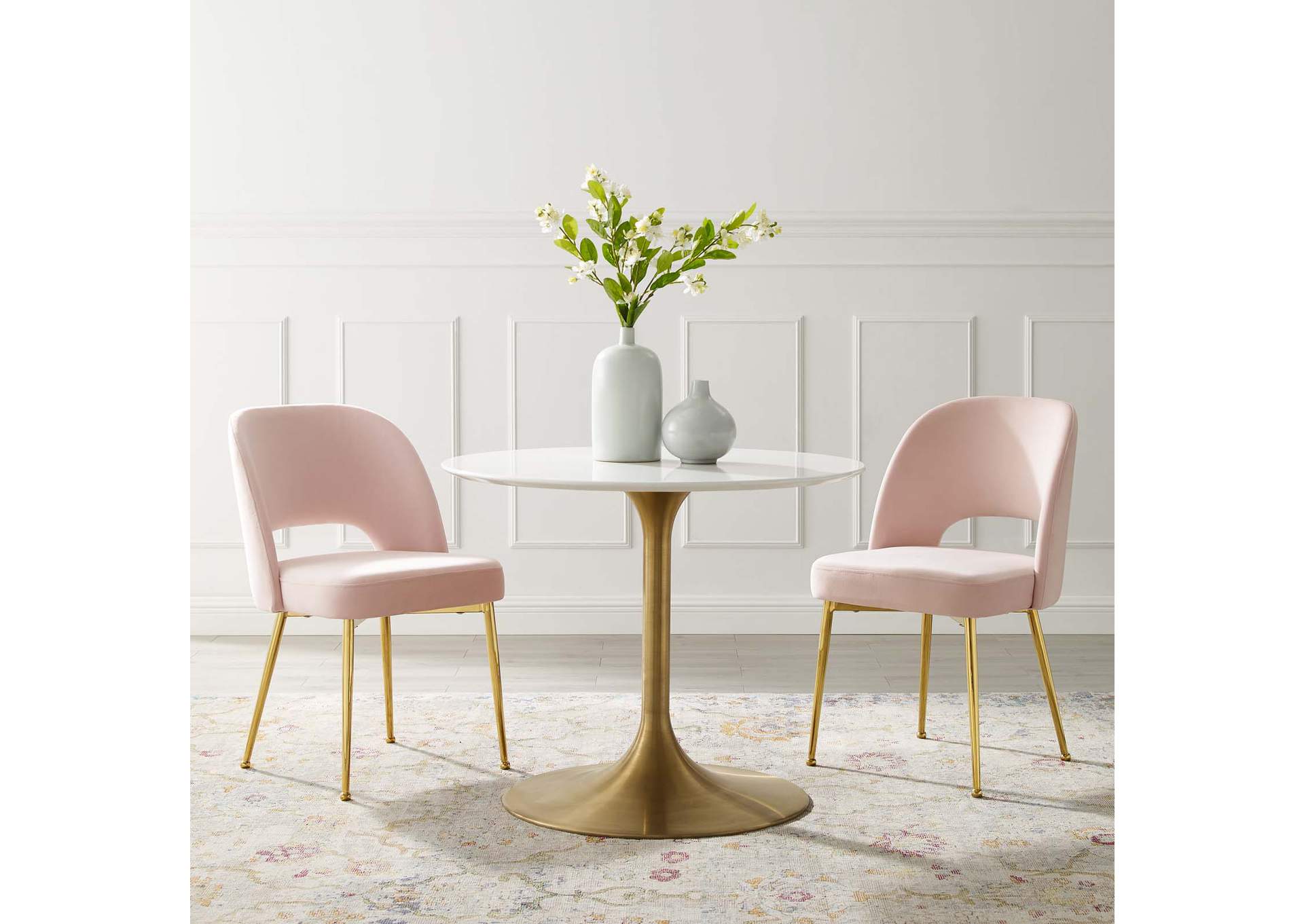 Pink Rouse Dining Room Side Chair [Set of 2],Modway