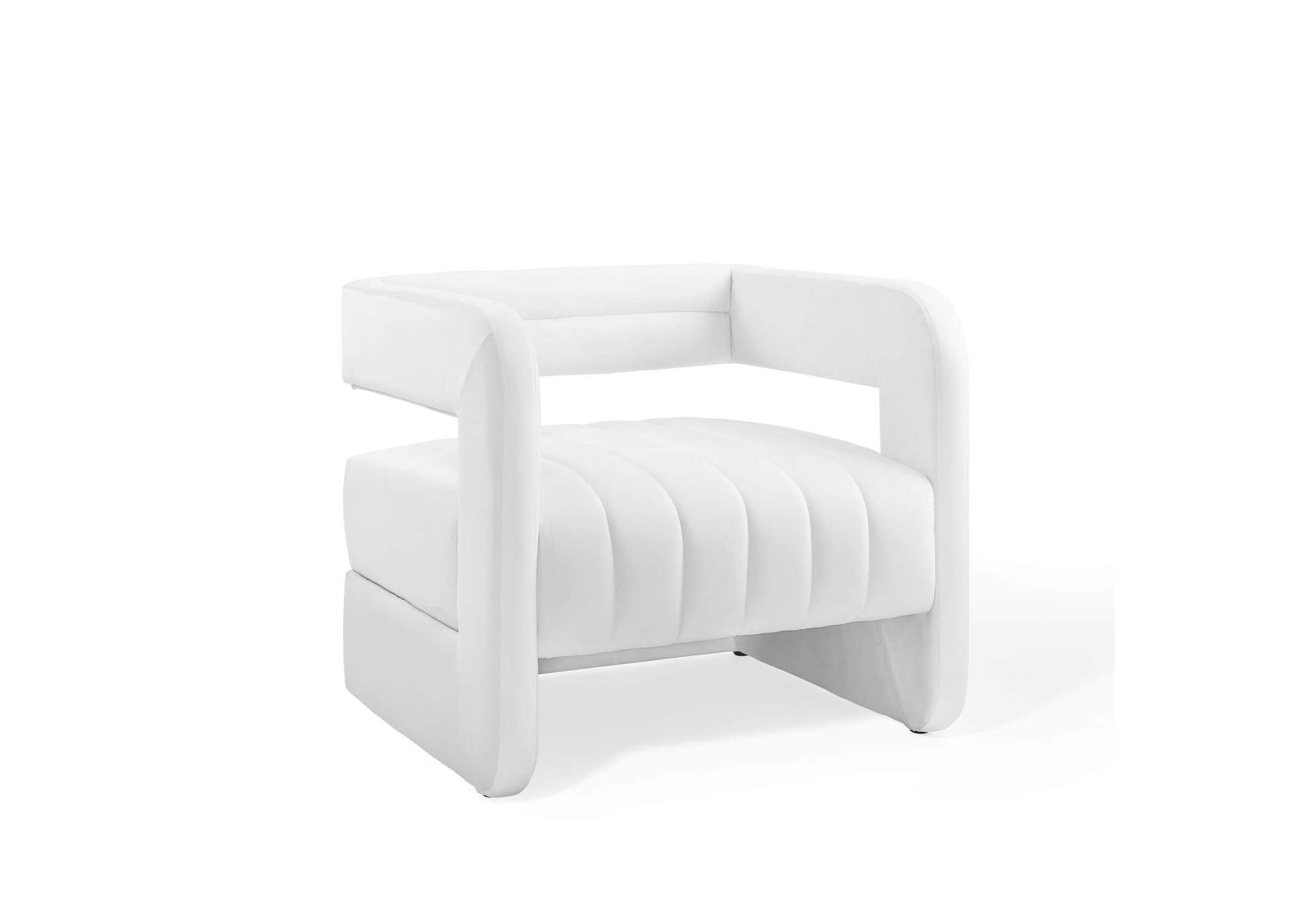 White Range Tufted Performance Velvet Accent Arm Chair [Set of 2],Modway