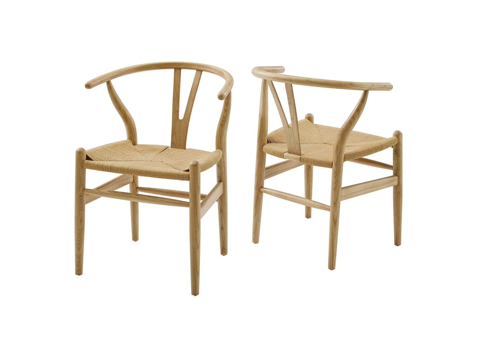 Natural Amish Wood Arm Dining Chair [Set of 2],Modway