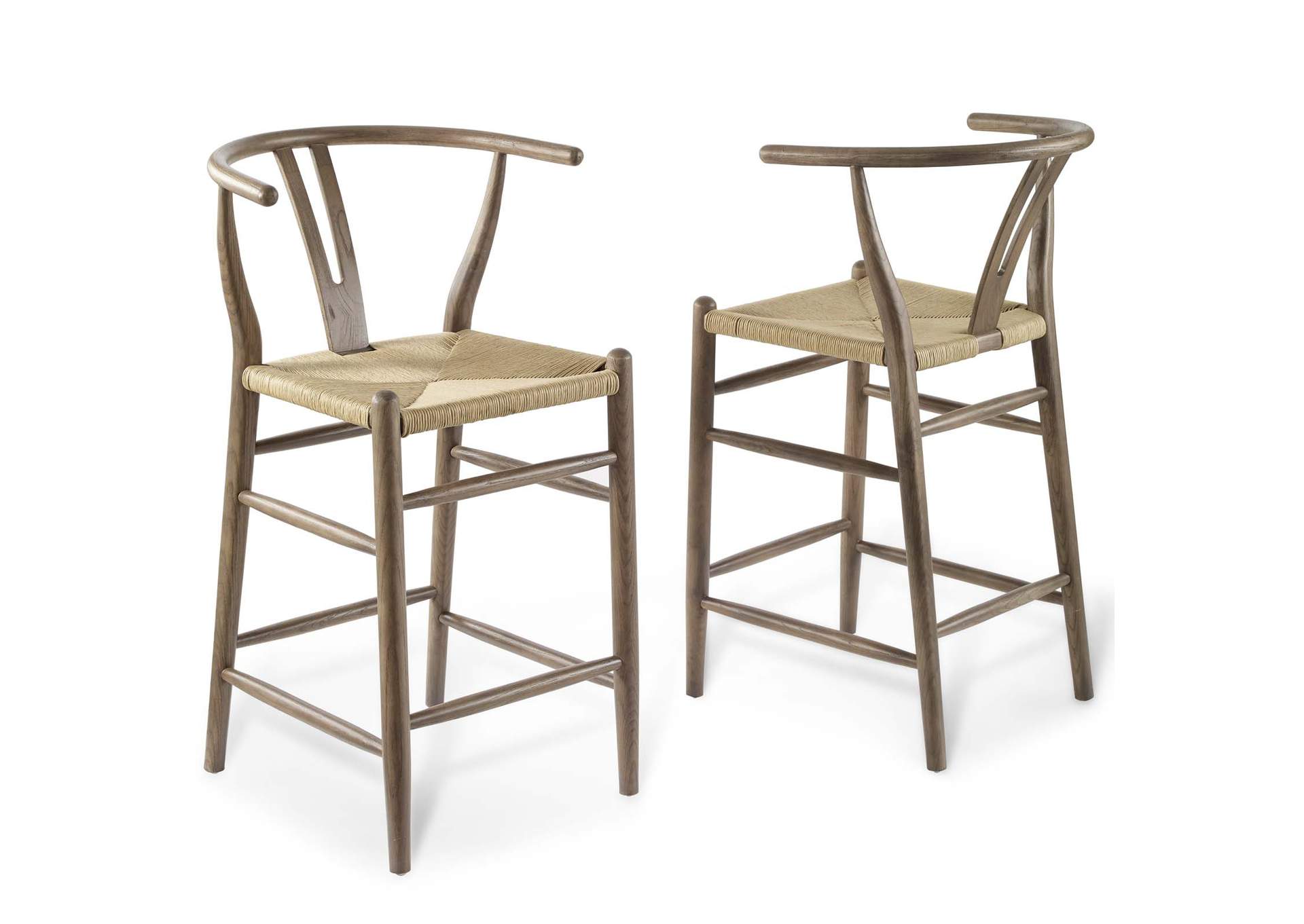 Gray Amish Wood Counter Stool [Set of 2],Modway