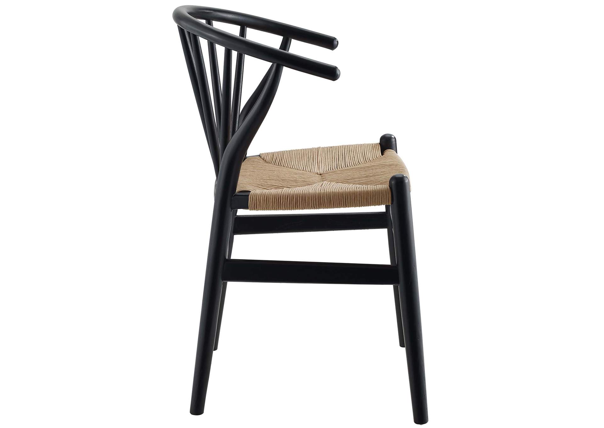 Black Flourish Spindle Wood Dining Side Chair [Set of 2],Modway