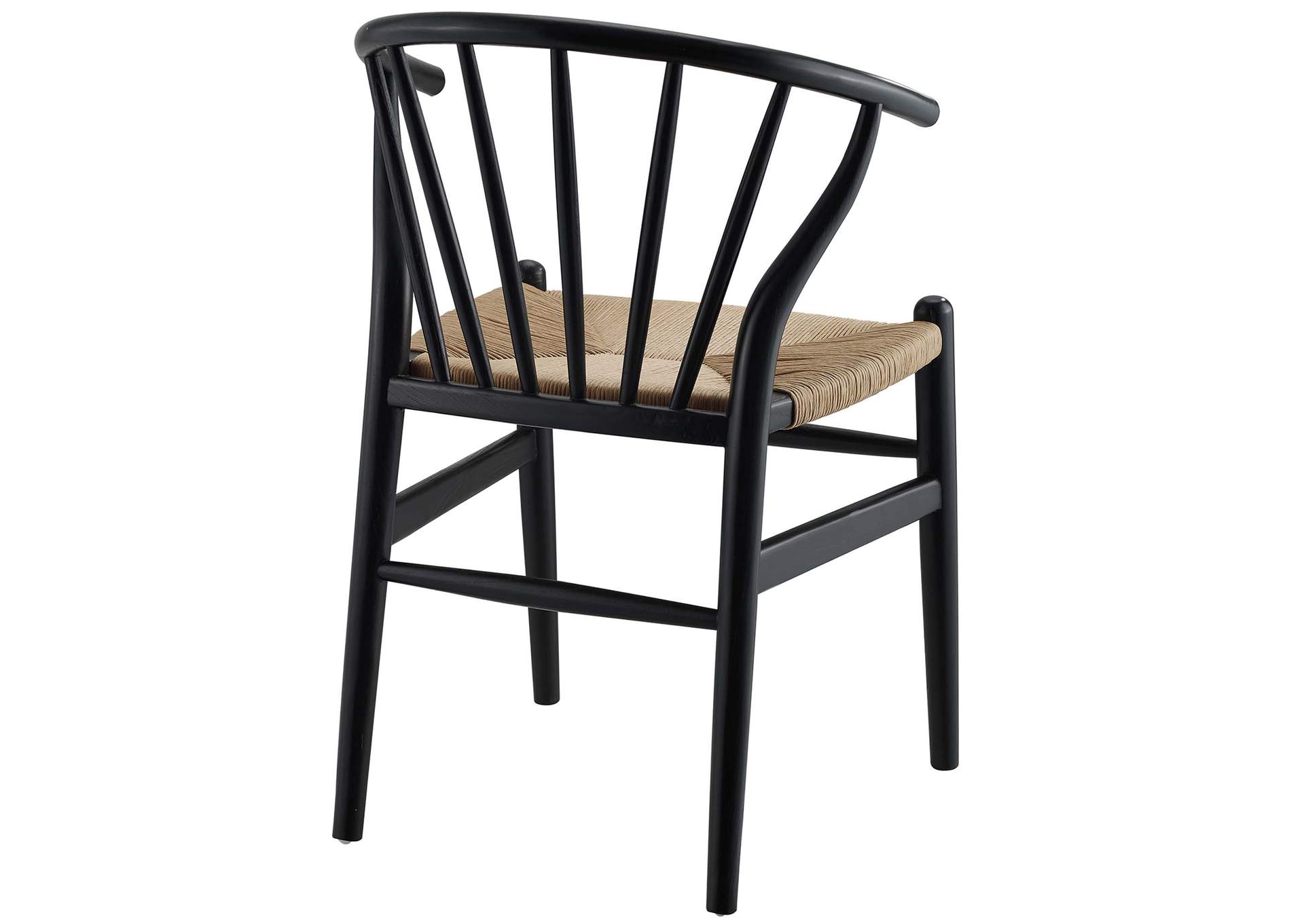 Black Flourish Spindle Wood Dining Side Chair [Set of 2],Modway