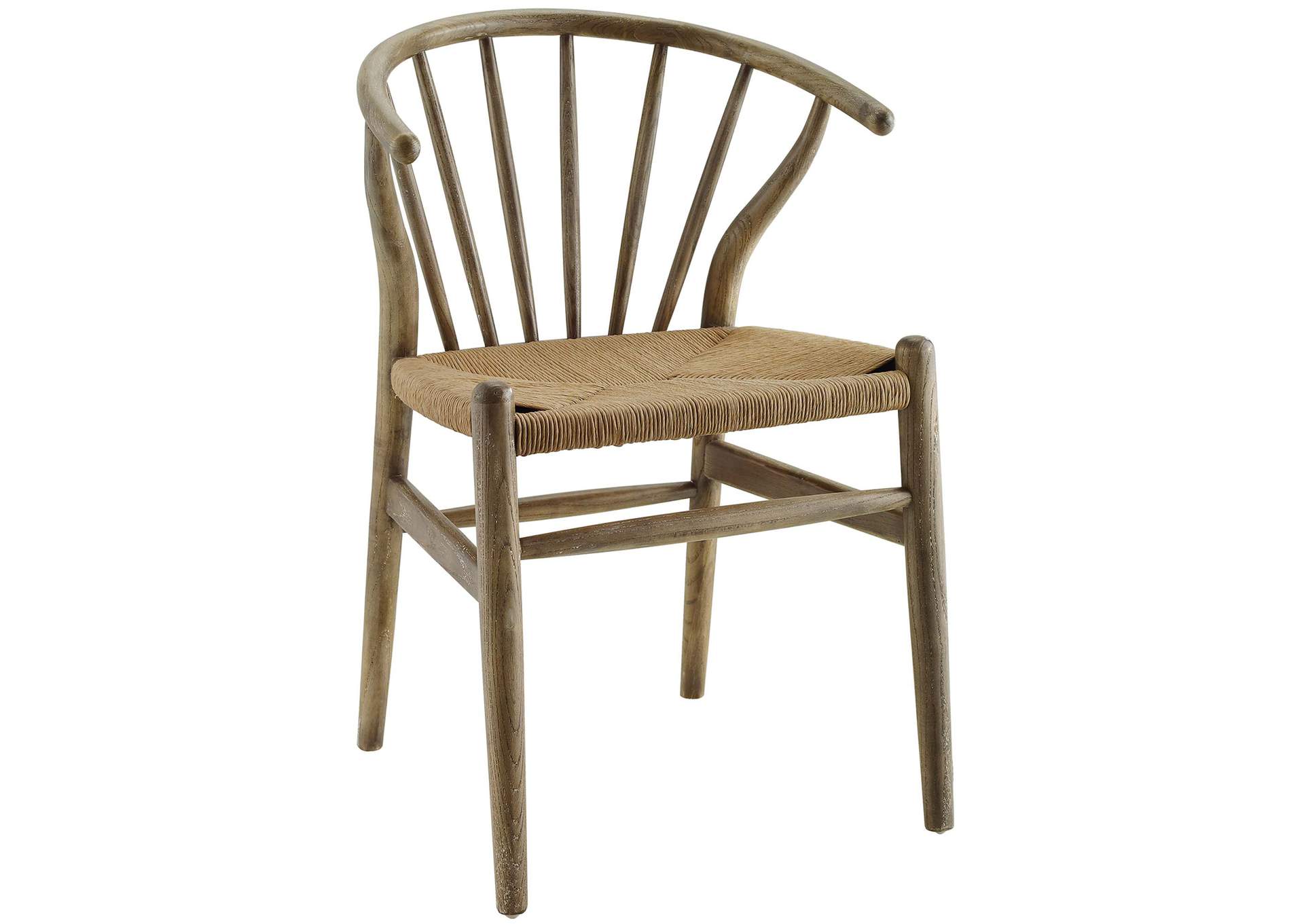 Gray Flourish Spindle Wood Dining Side Chair [Set of 2],Modway