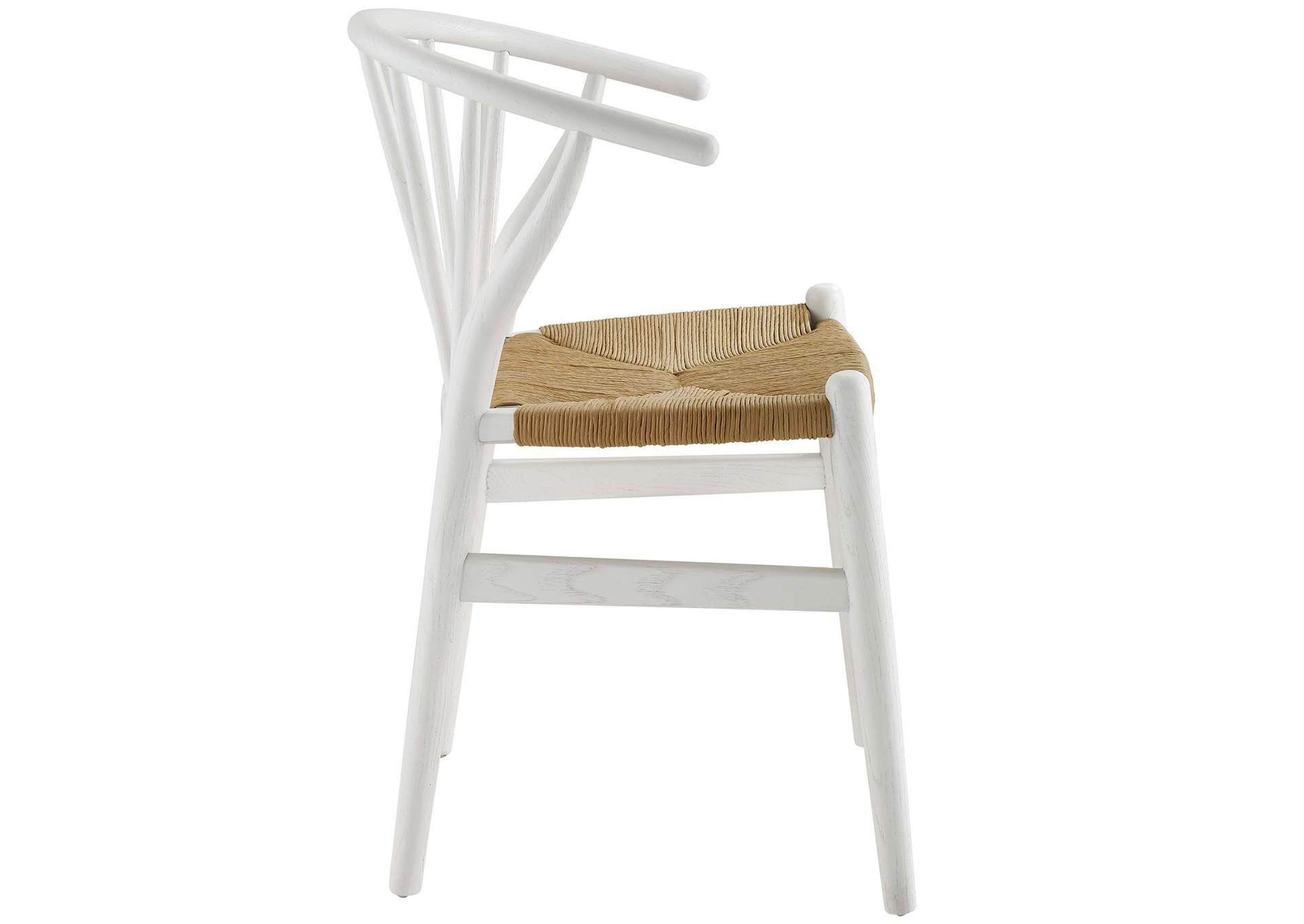 White Flourish Spindle Wood Dining Side Chair [Set of 2],Modway