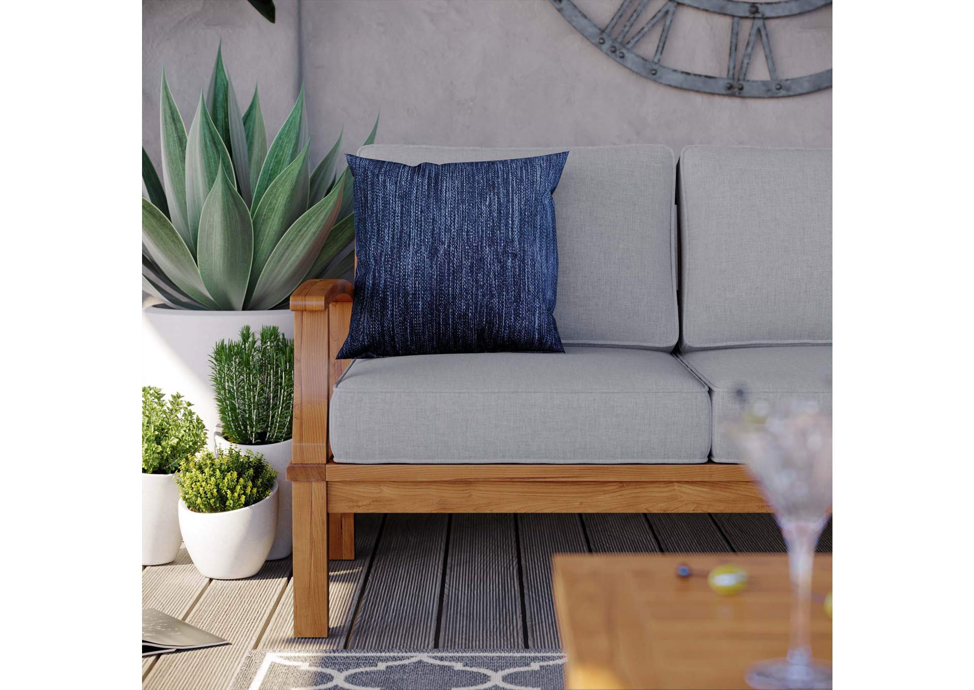 Natural Gray Marina Outdoor Patio Teak Sofa,Modway