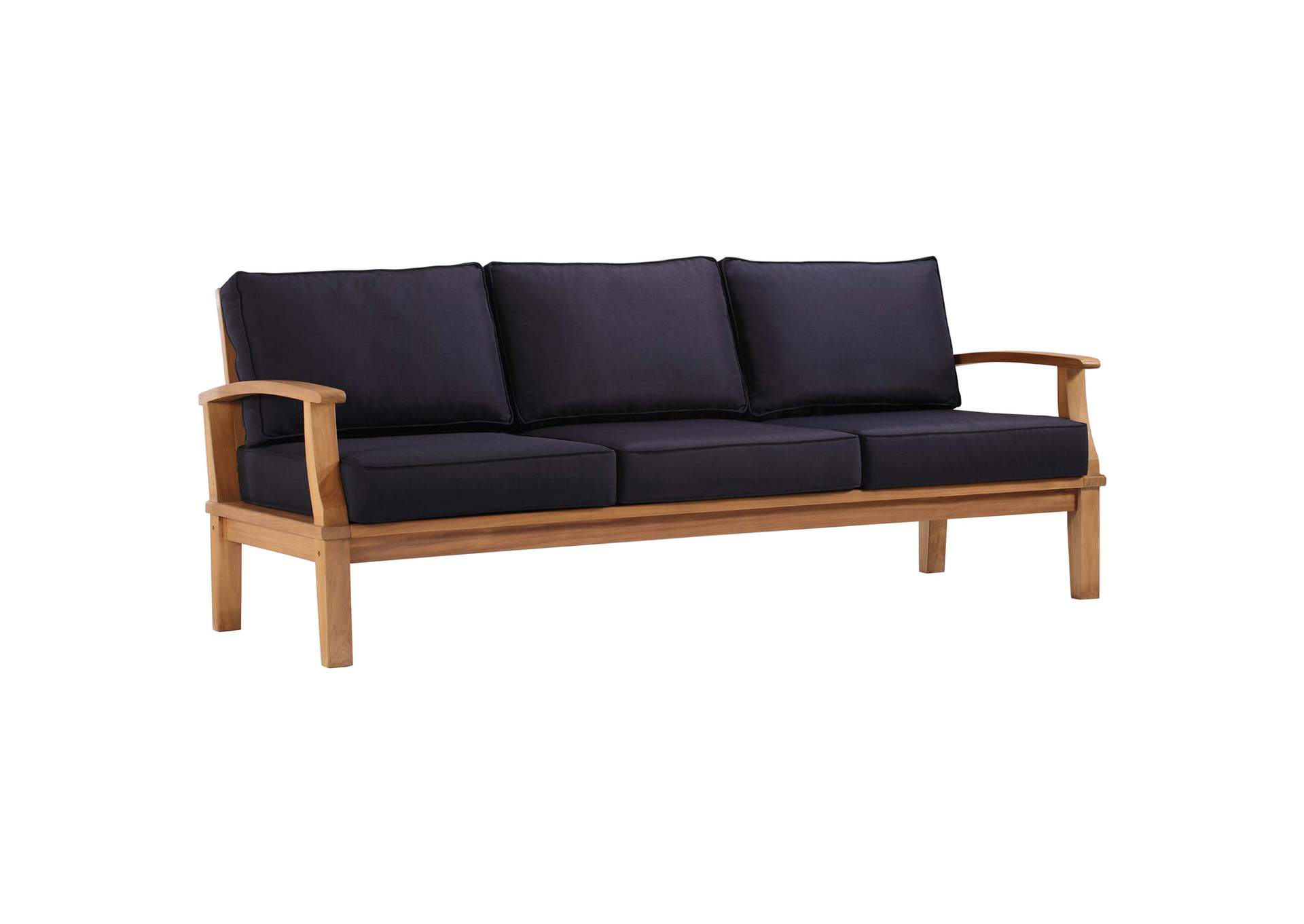 Natural Navy Marina Outdoor Patio Teak Sofa,Modway