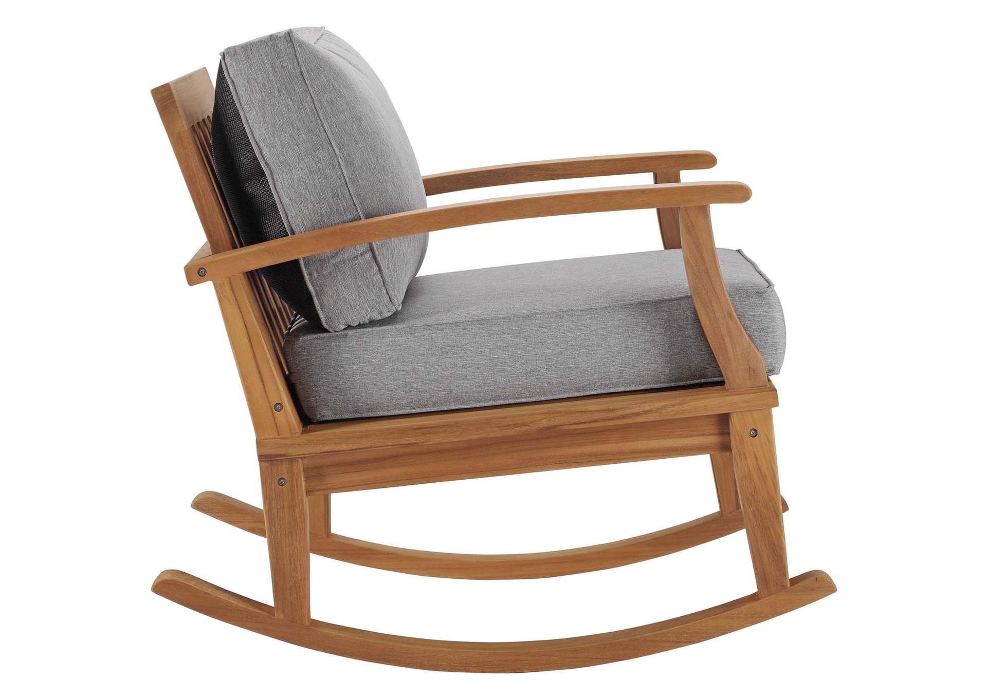 Natural Gray Marina Outdoor Patio Teak Rocking Chair,Modway