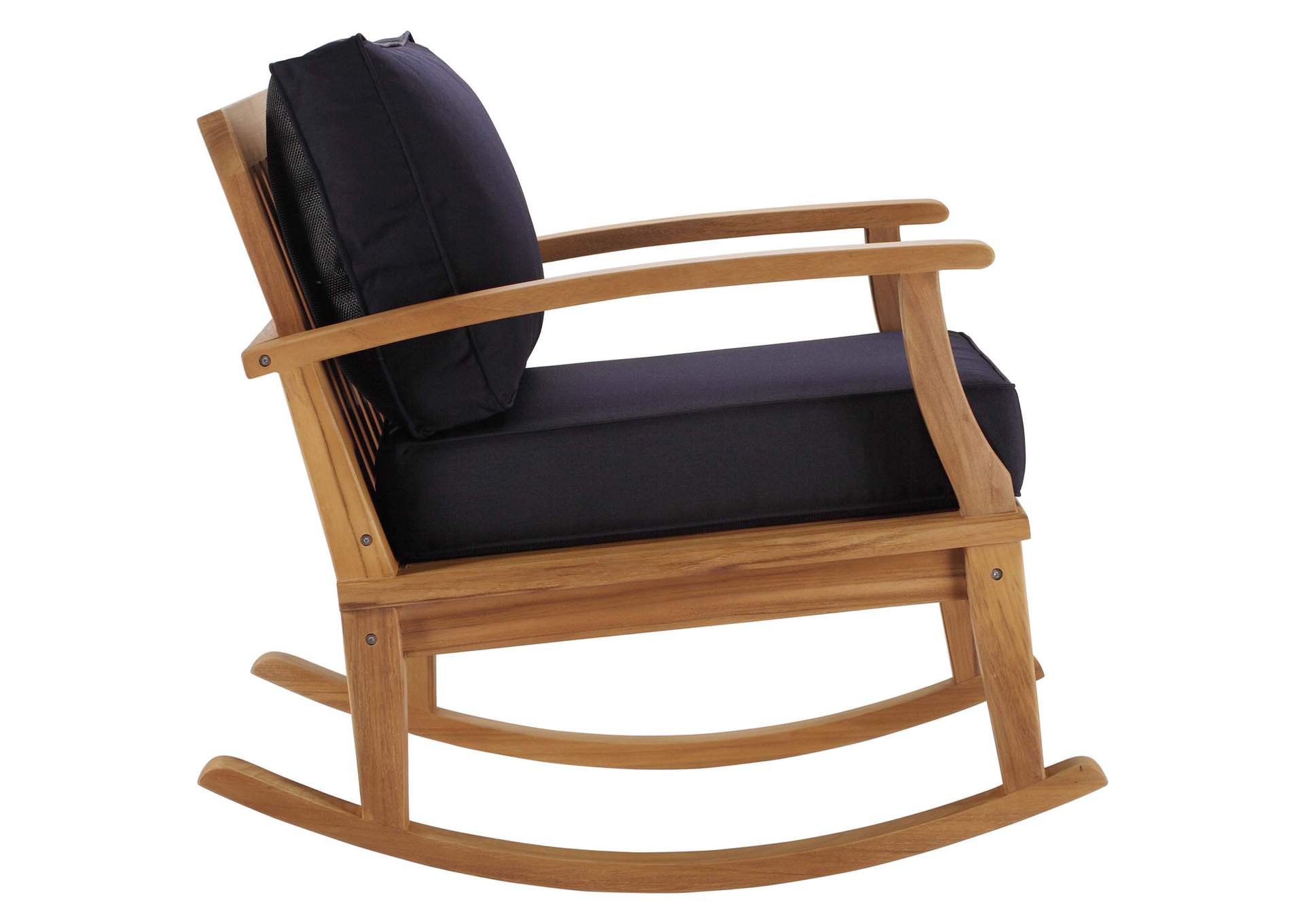 Natural Navy Marina Outdoor Patio Teak Rocking Chair,Modway