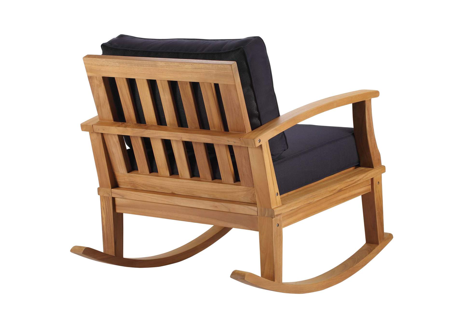 Natural Navy Marina Outdoor Patio Teak Rocking Chair,Modway