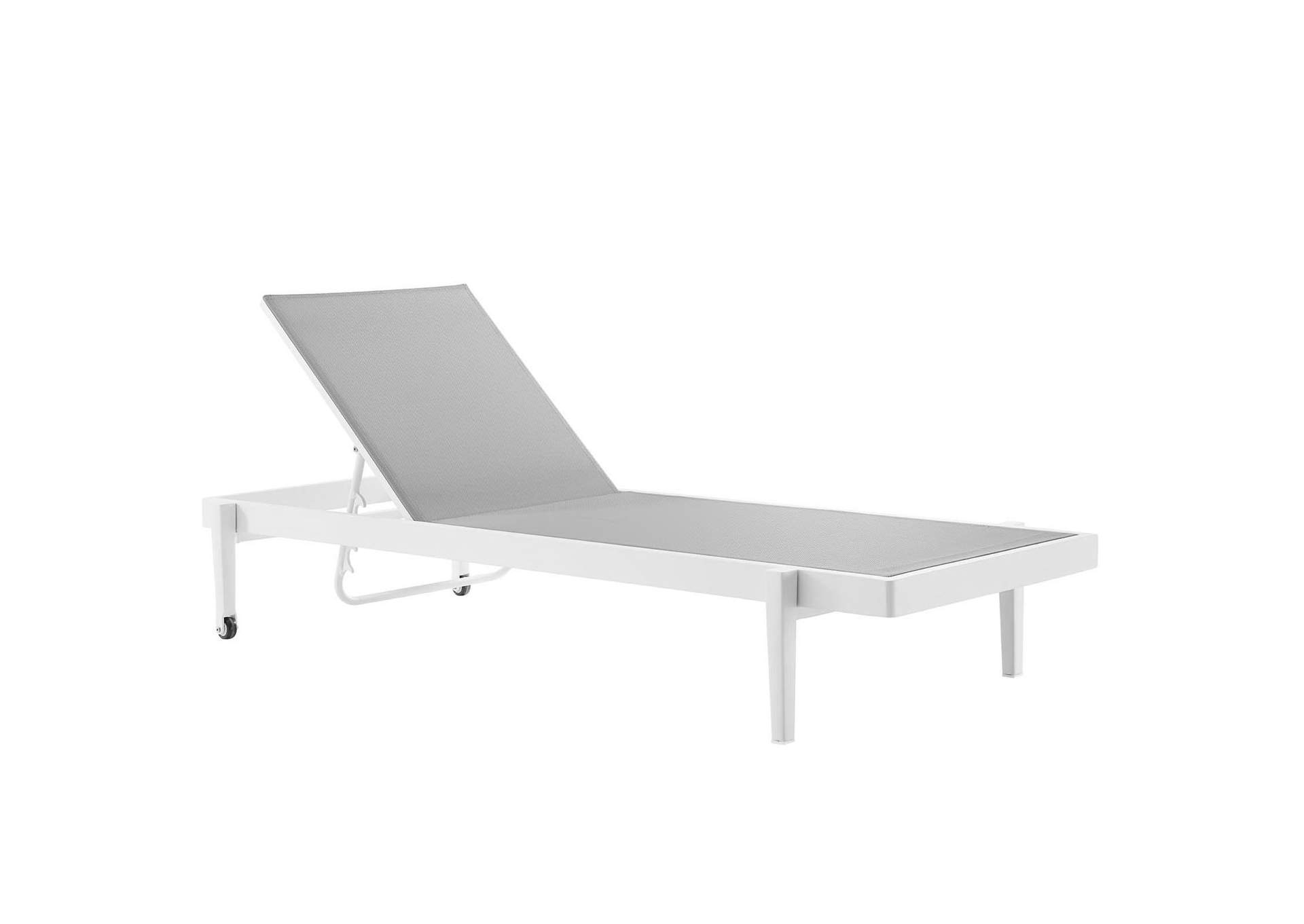White Gray Charleston Outdoor Patio Aluminum Chaise Lounge Chair [Set of 2],Modway