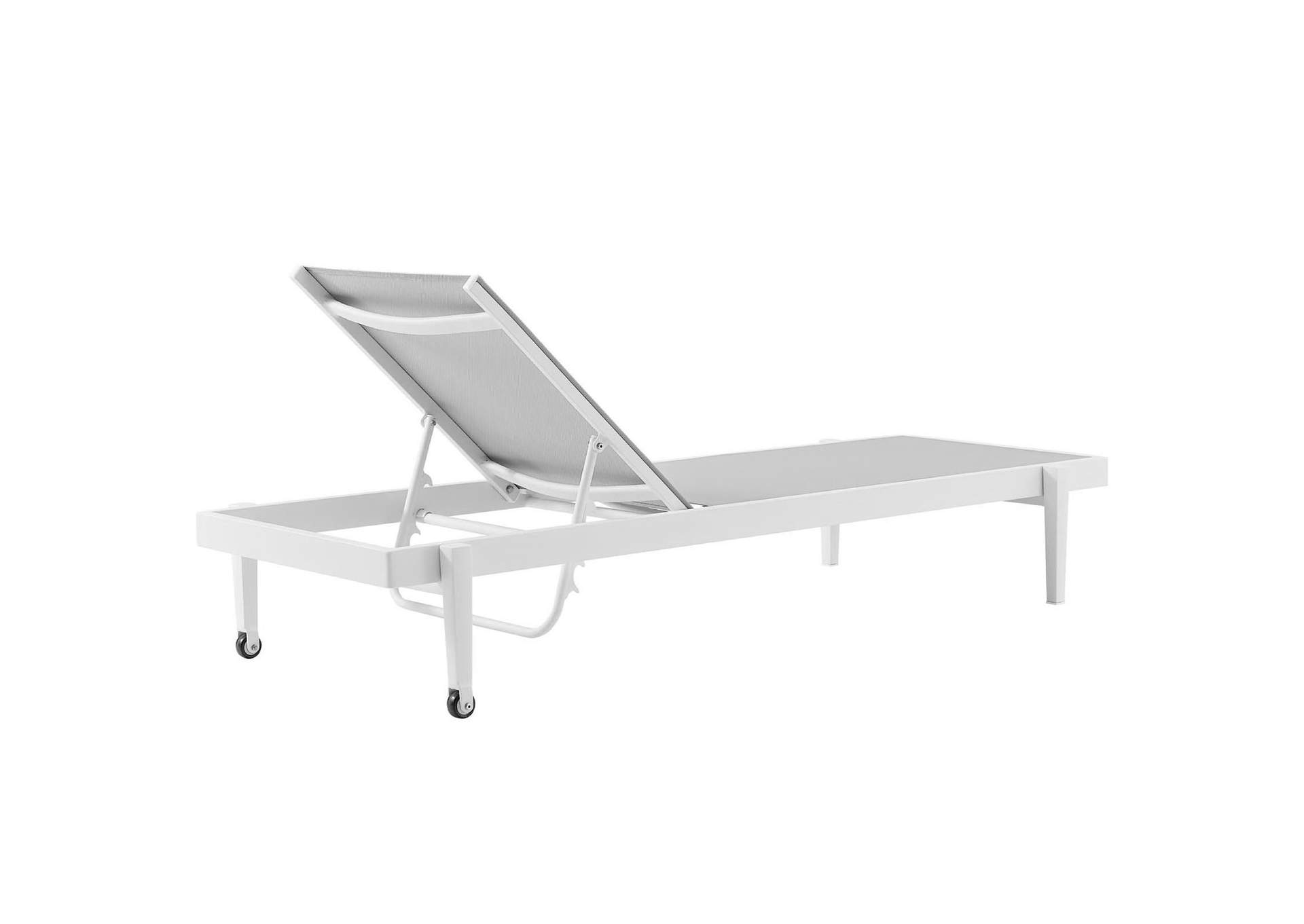 White Gray Charleston Outdoor Patio Aluminum Chaise Lounge Chair [Set of 2],Modway