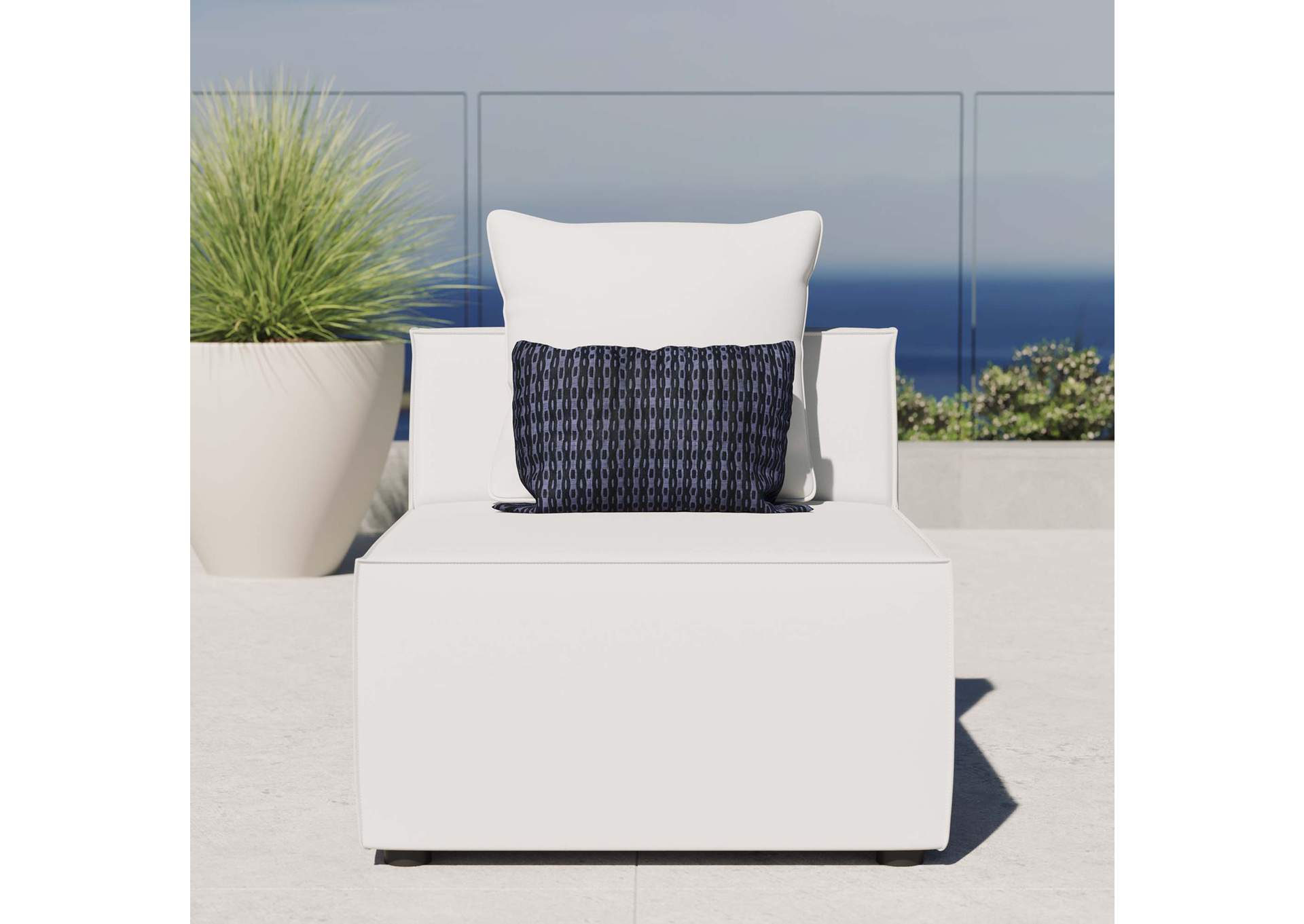 Saybrook Outdoor Patio Upholstered Sectional Sofa Armless Chair,Modway