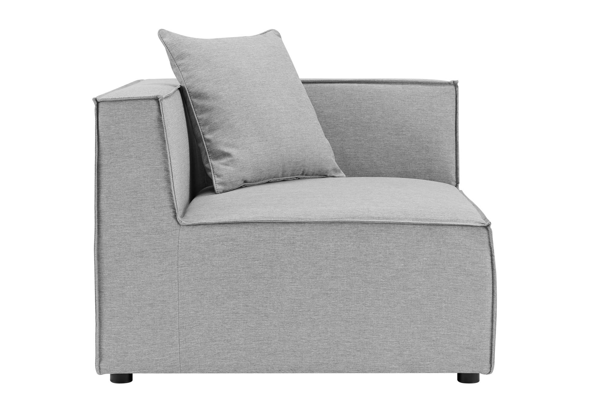 Gray Saybrook Outdoor Patio Upholstered Sectional Sofa Corner Chair,Modway
