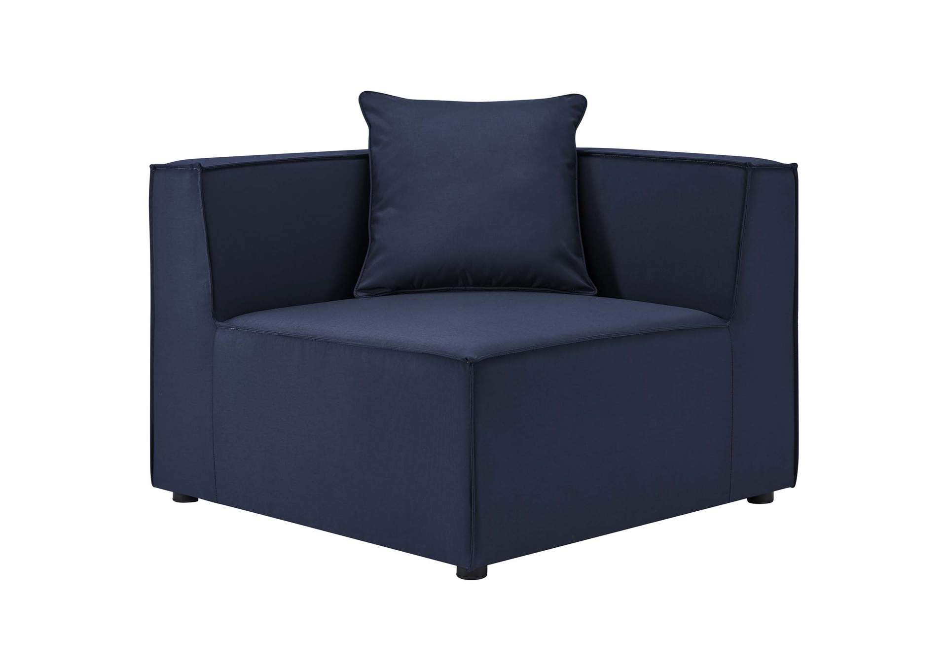 Navy Saybrook Outdoor Patio Upholstered Sectional Sofa Corner Chair,Modway