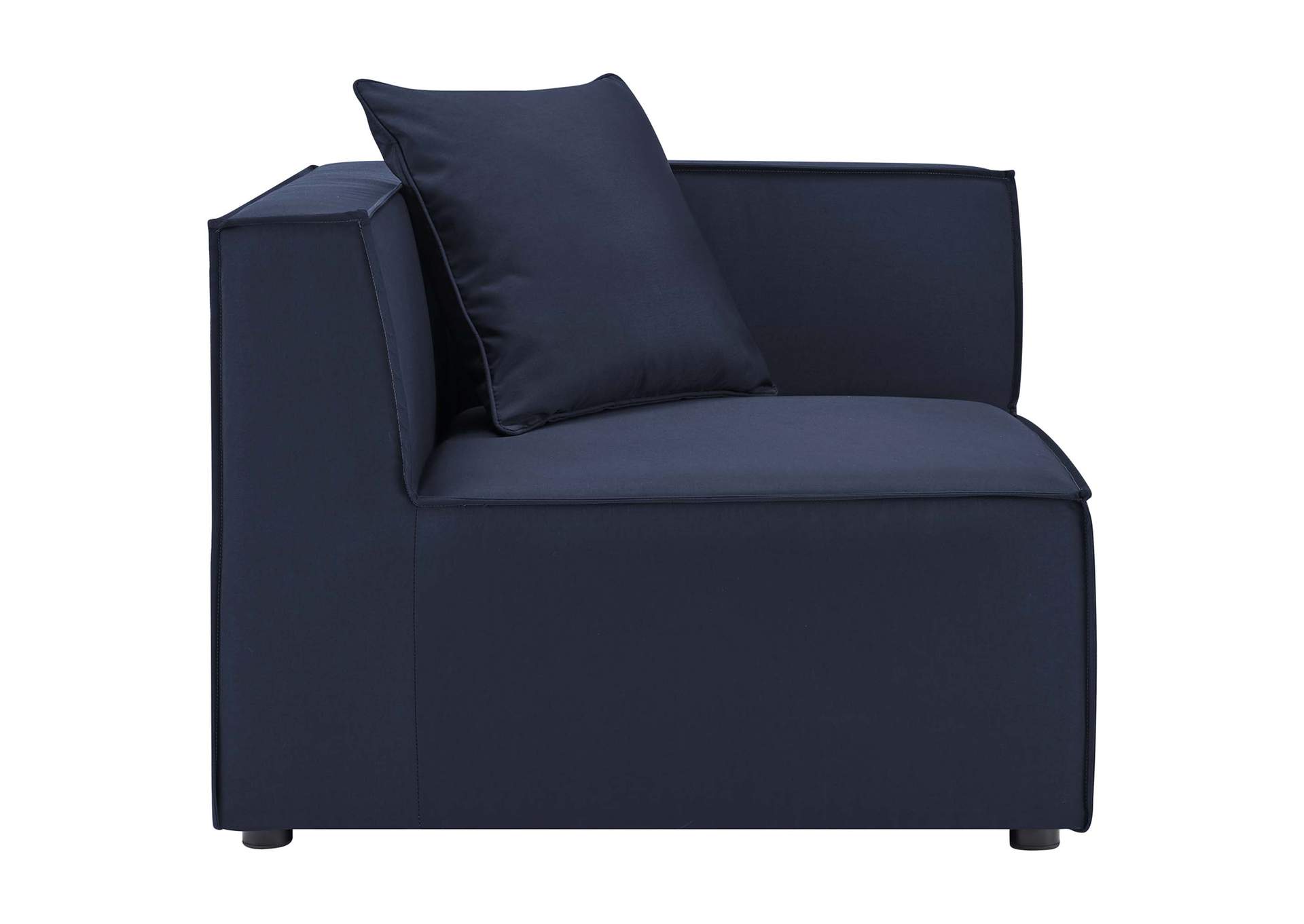 Navy Saybrook Outdoor Patio Upholstered Sectional Sofa Corner Chair,Modway