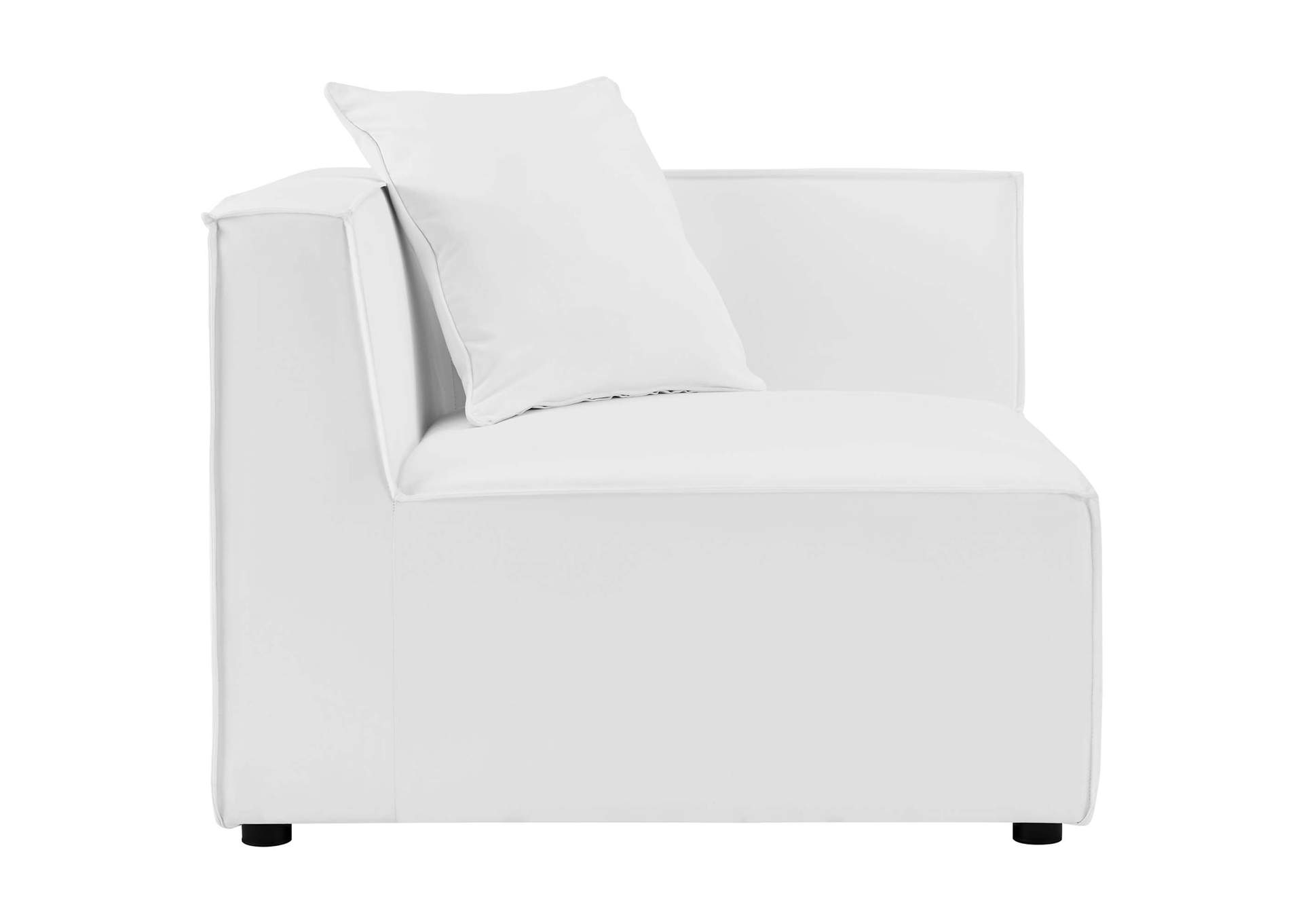 White Saybrook Outdoor Patio Upholstered Sectional Sofa Corner Chair,Modway